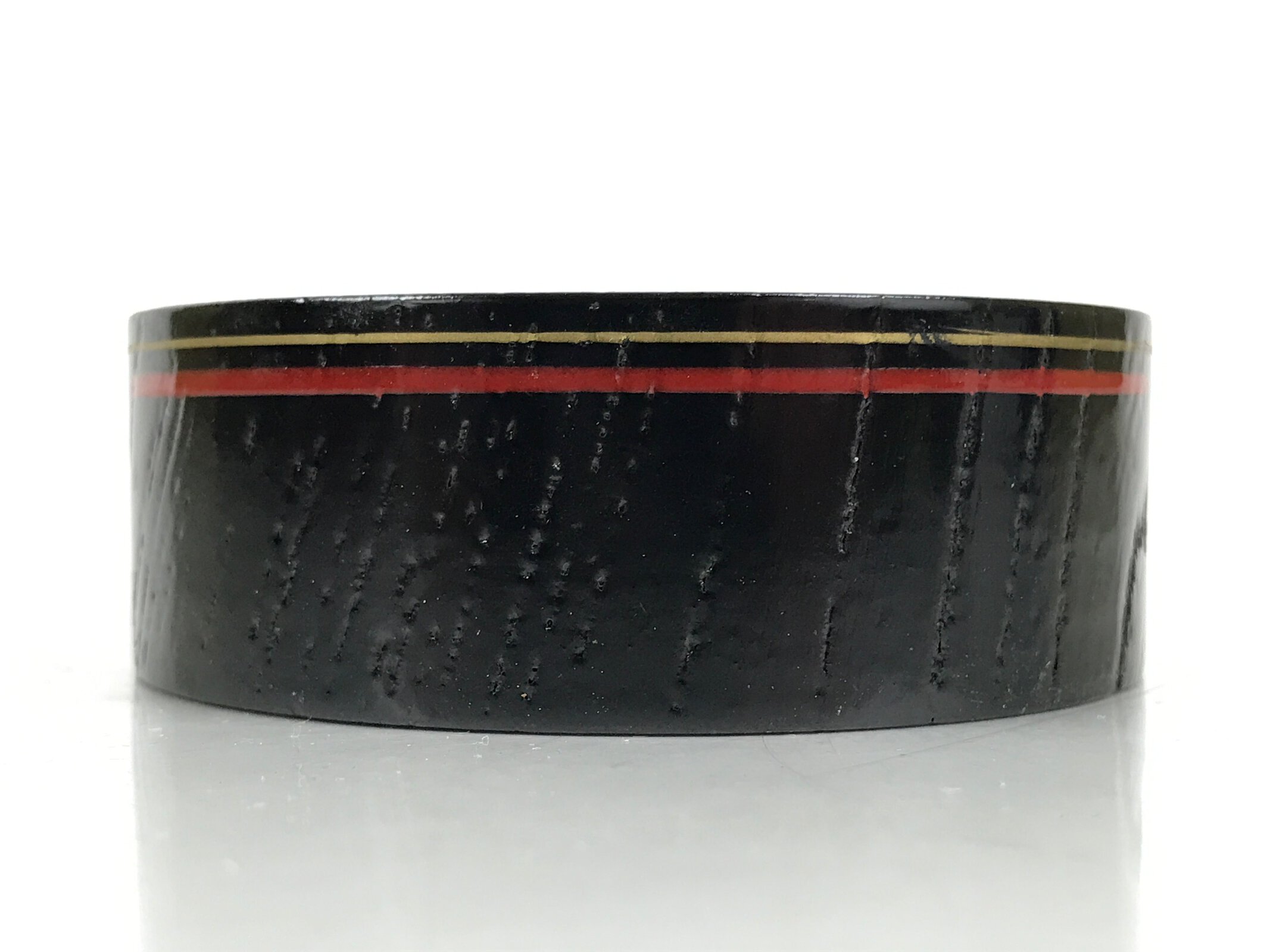 Japanese Lacquered Wooden Sake Snack Cup Vtg Kobachi Bowl Black Gold Red L526