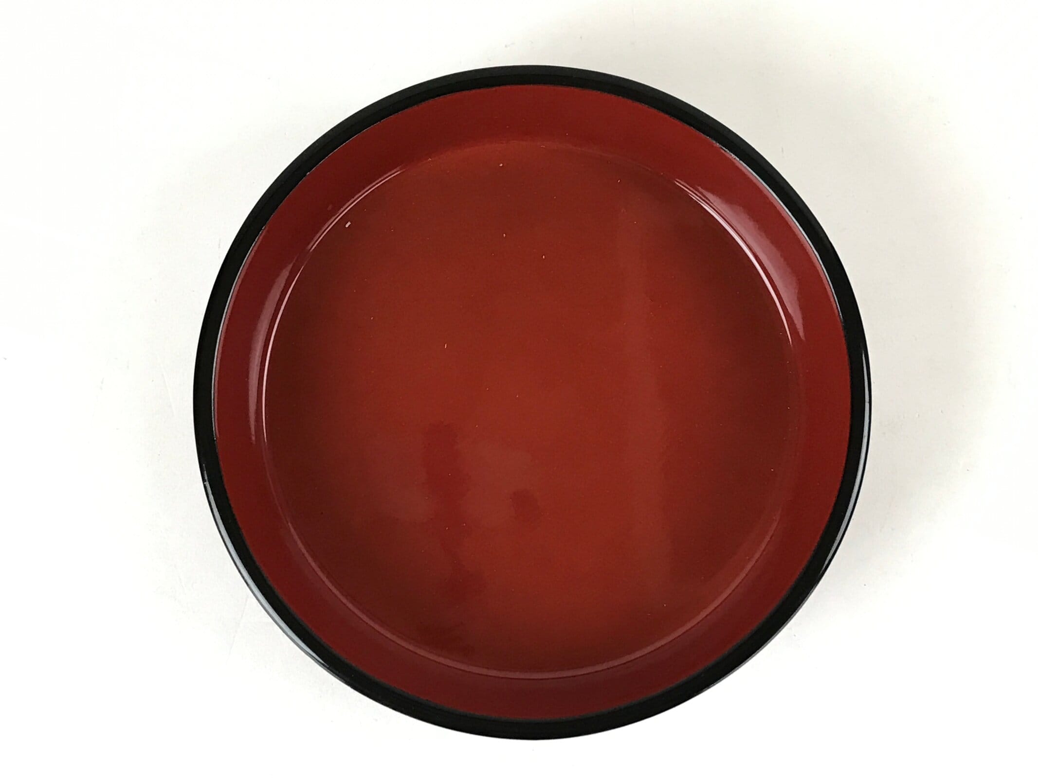 Japanese Lacquered Wooden Serving Dish Vtg Sushioke Tray Bowl Red Black L84