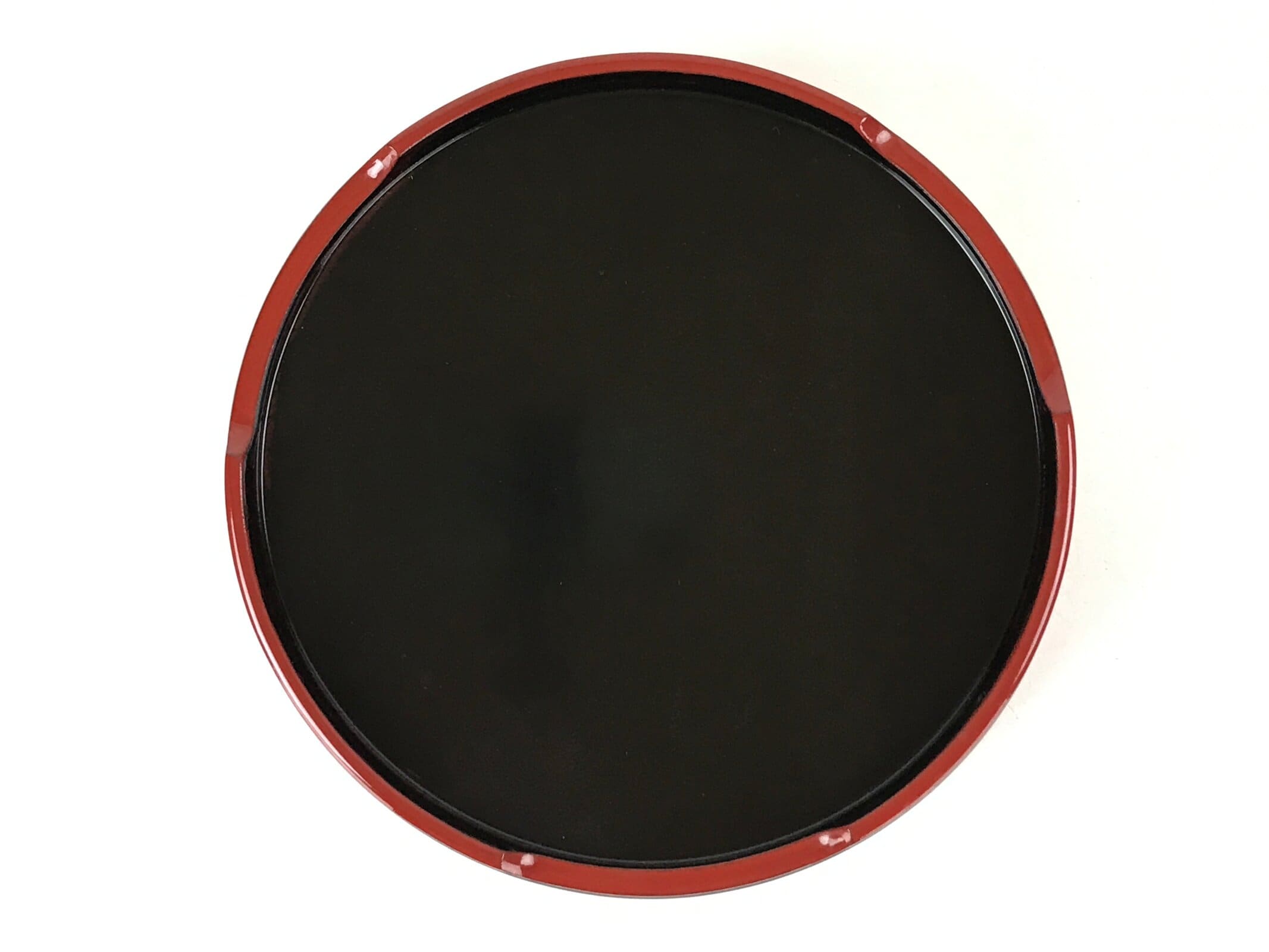 Japanese Lacquered Wooden Serving Dish Vtg Sushioke Tray Bowl Red Black L84