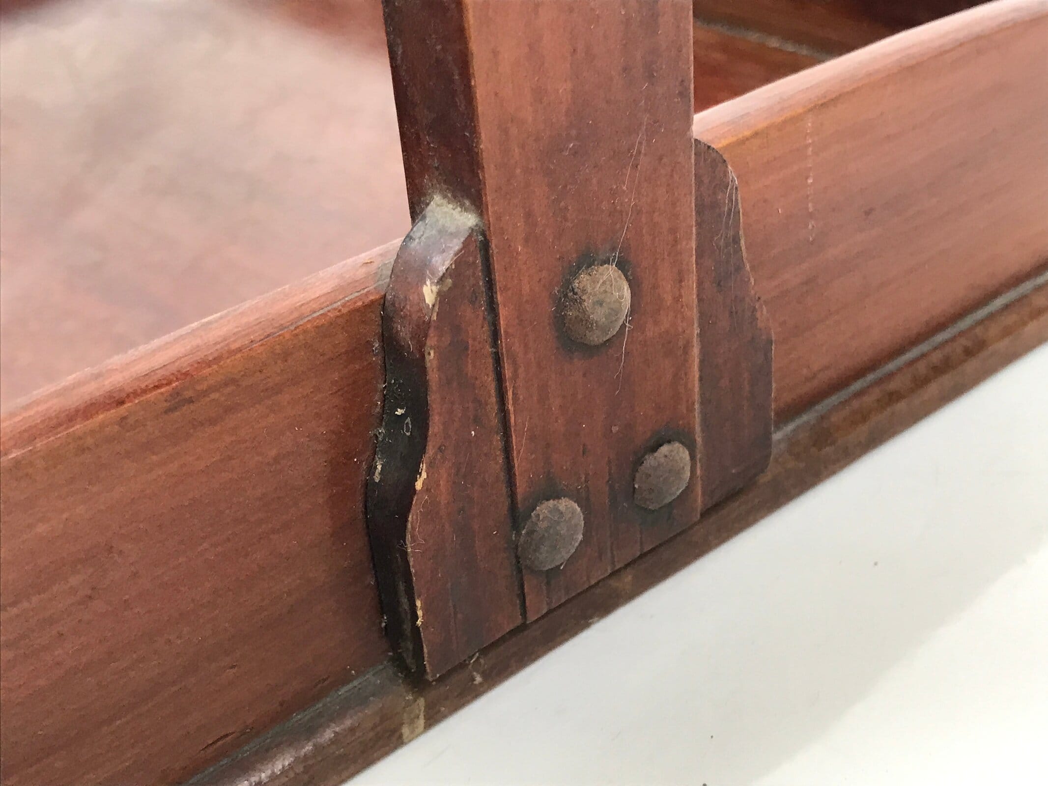 Japanese Lacquered Wooden Serving Tray Obon Vtg Rectangle Brown Handle L489