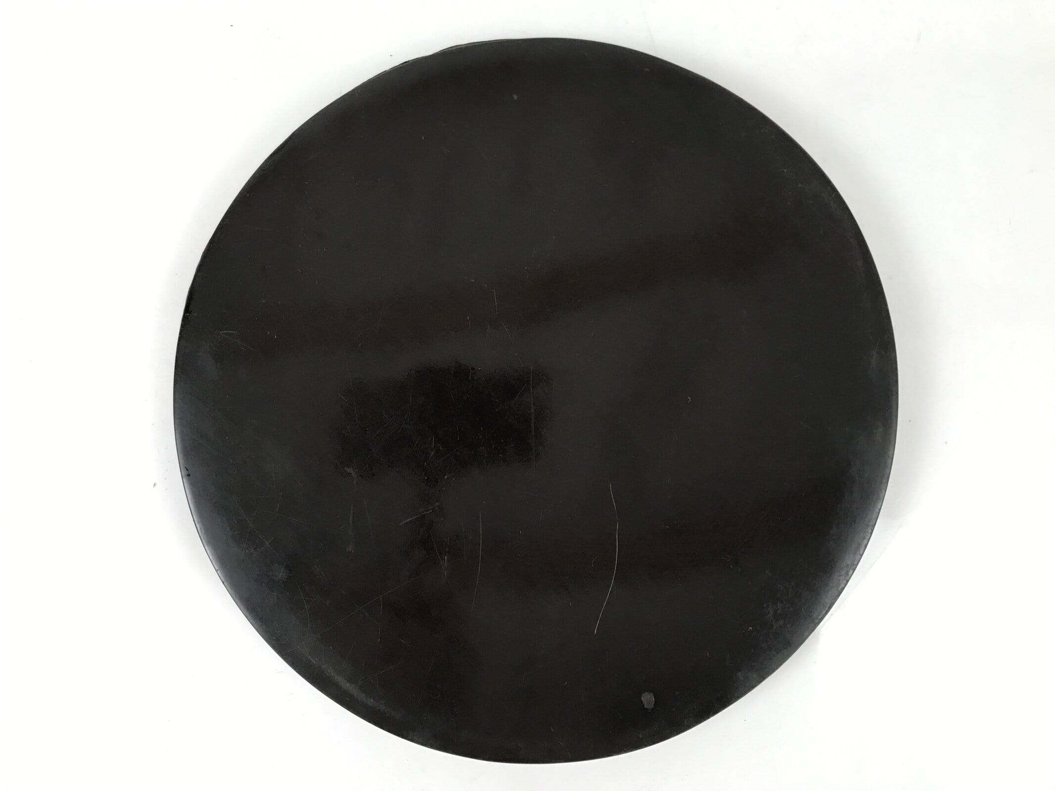 Japanese Lacquered Wooden Serving Tray Obon Vtg Round Red Vermilion Black L382