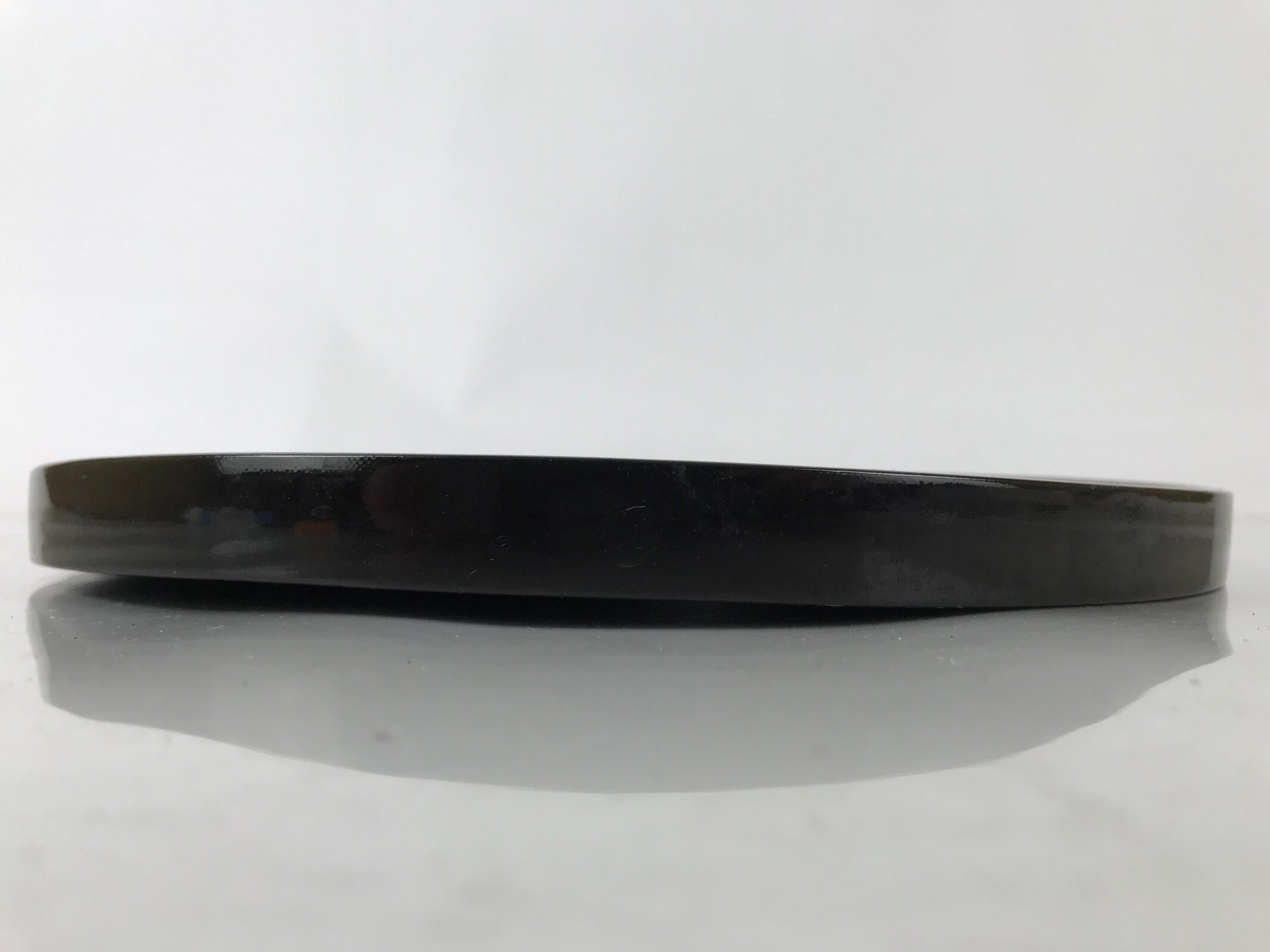 Japanese Lacquered Wooden Serving Tray Obon Vtg Round Red Vermilion Black L383