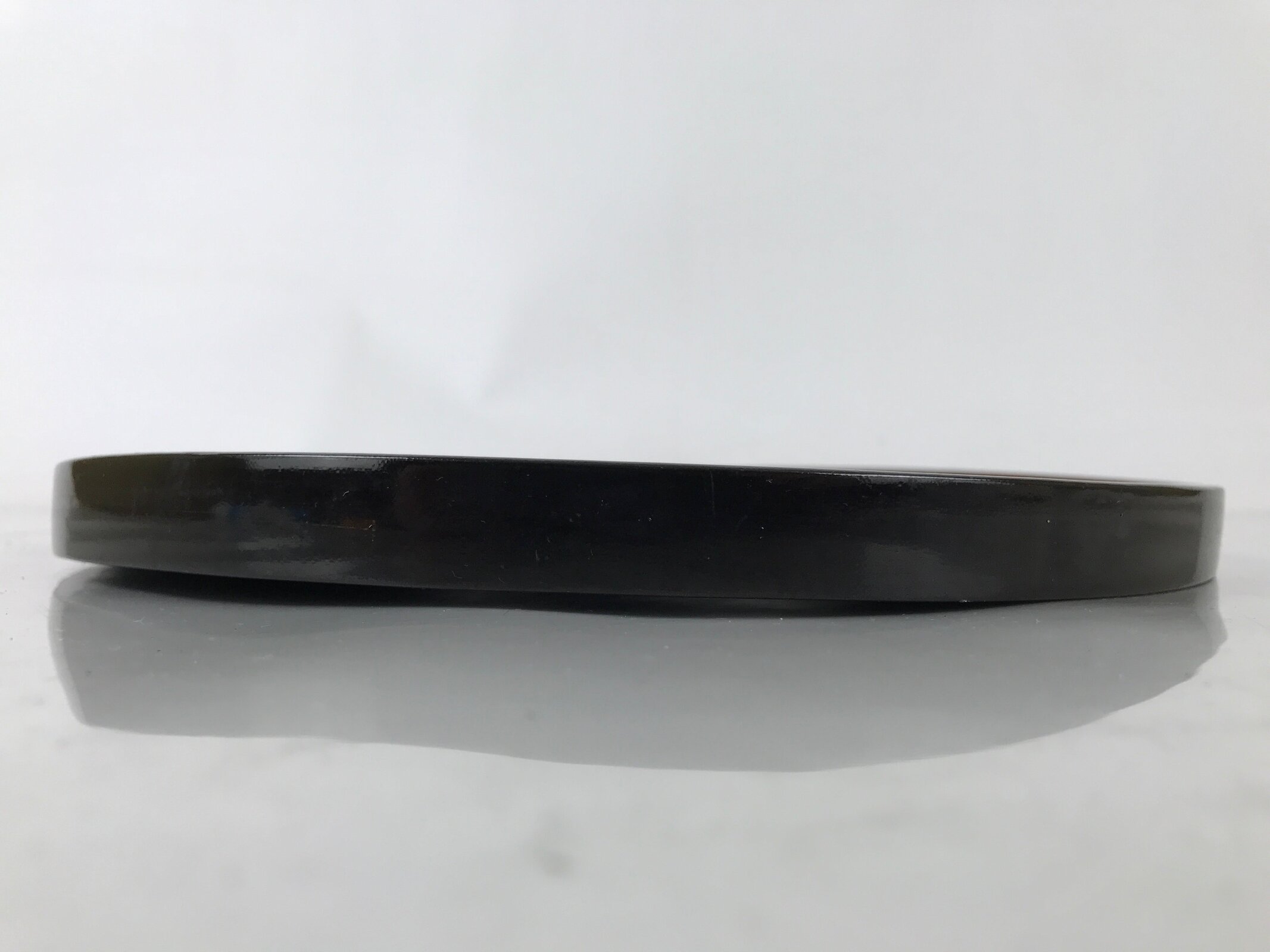 Japanese Lacquered Wooden Serving Tray Obon Vtg Round Red Vermilion Black L383