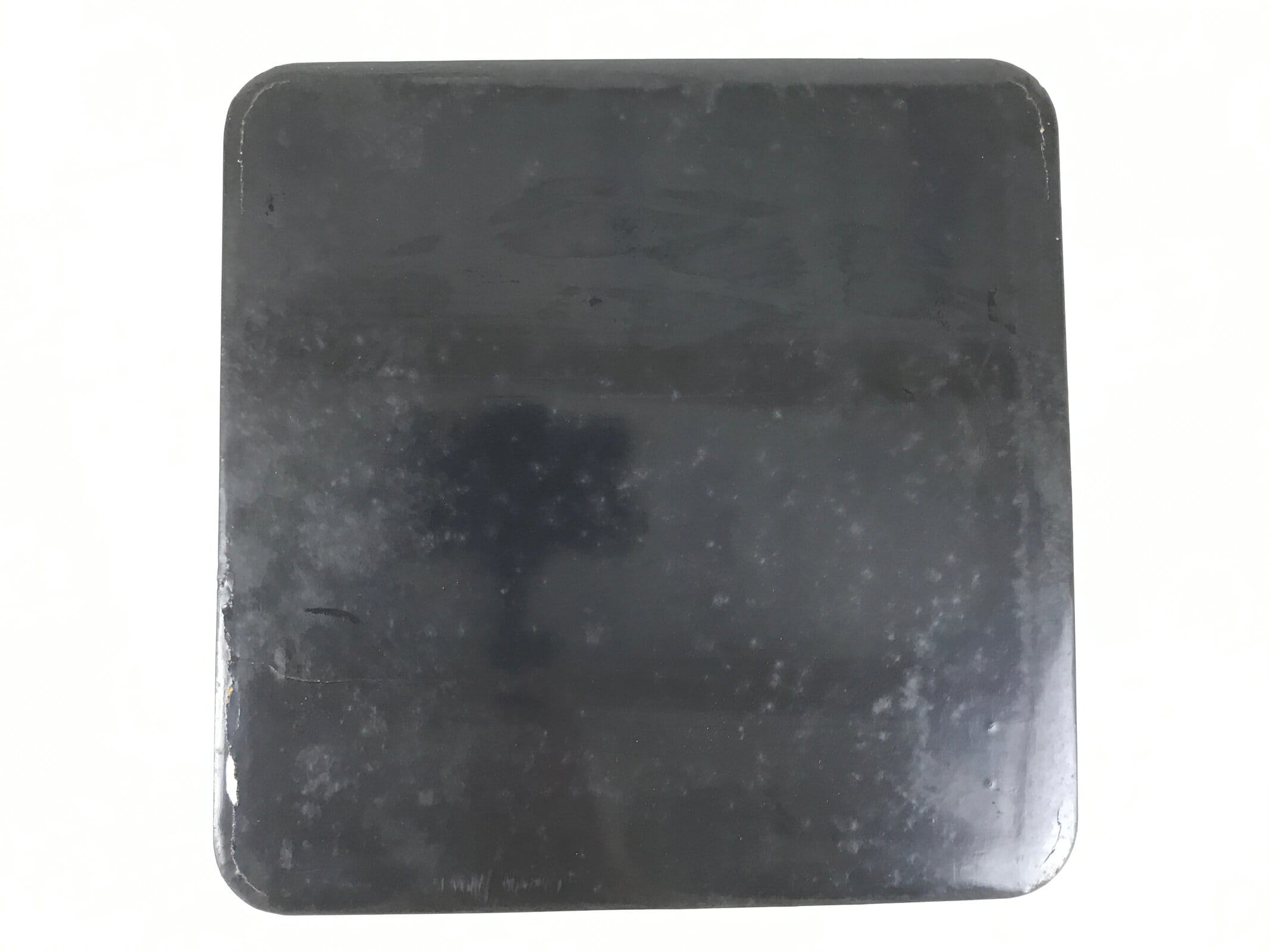 Japanese Lacquered Wooden Serving Tray Obon Vtg Square Makie Fans Black LWB123