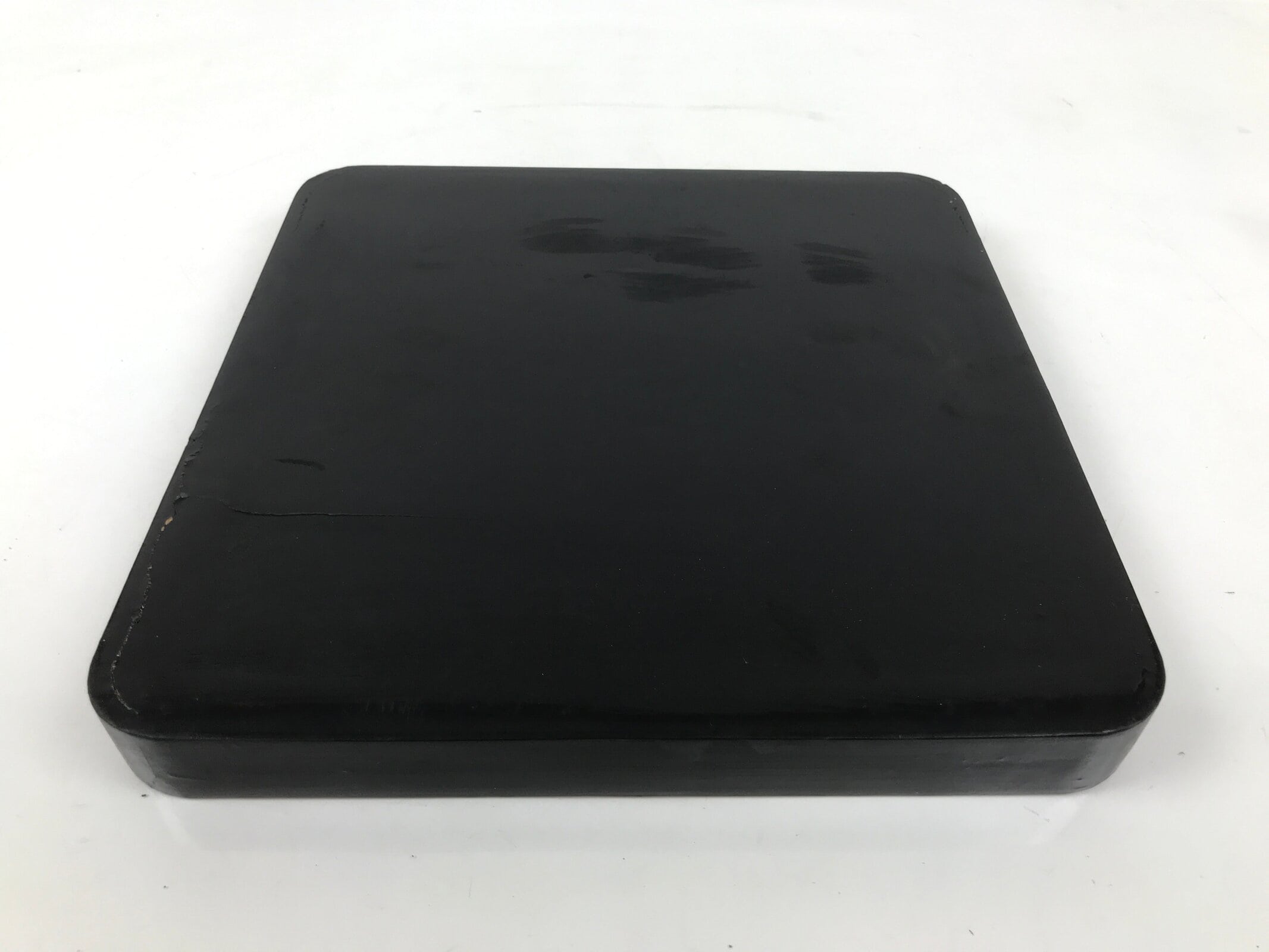 Japanese Lacquered Wooden Serving Tray Obon Vtg Square Makie Fans Black LWB123