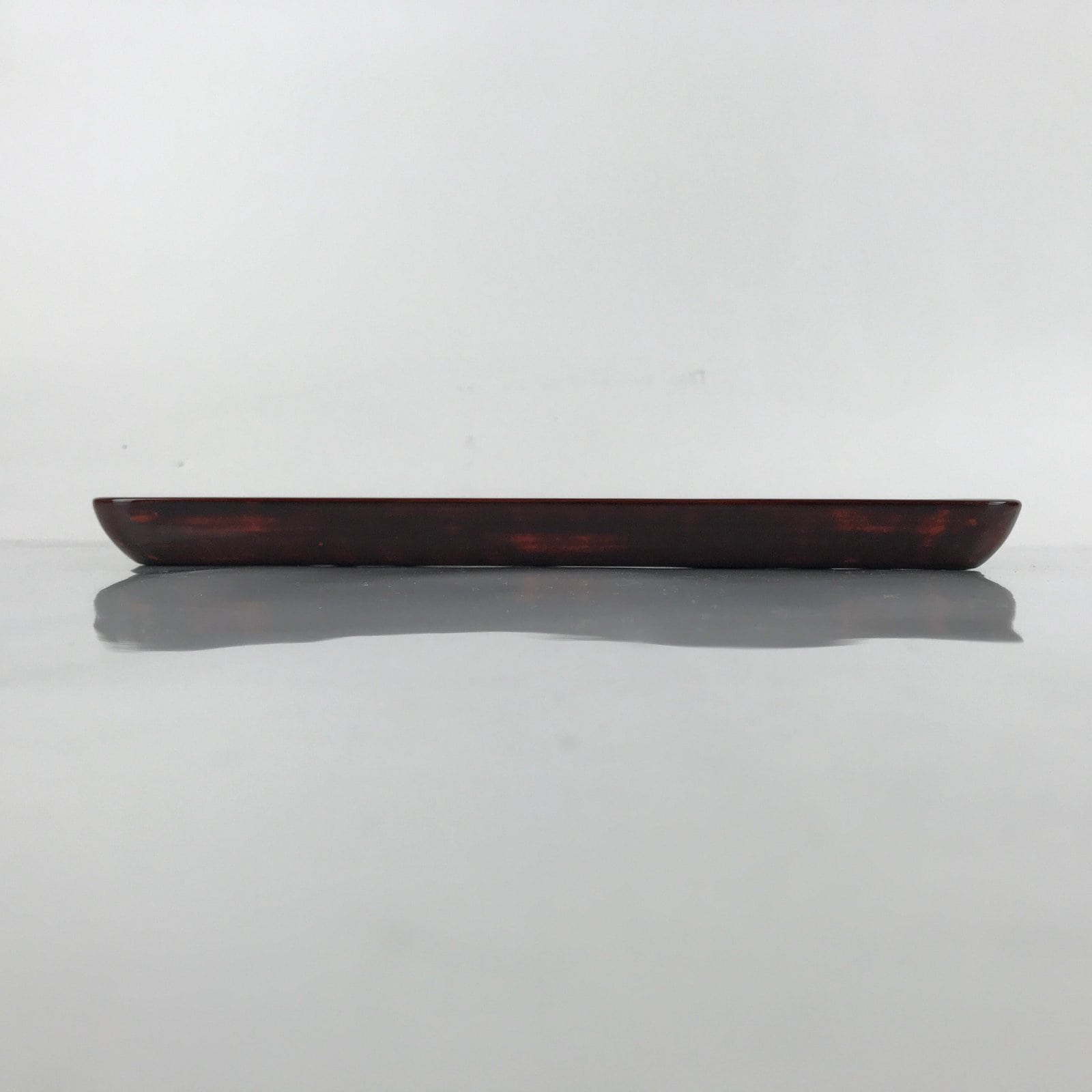 Japanese Lacquered Wooden Serving Tray Vtg Wajima Obon Square Brown Black L166