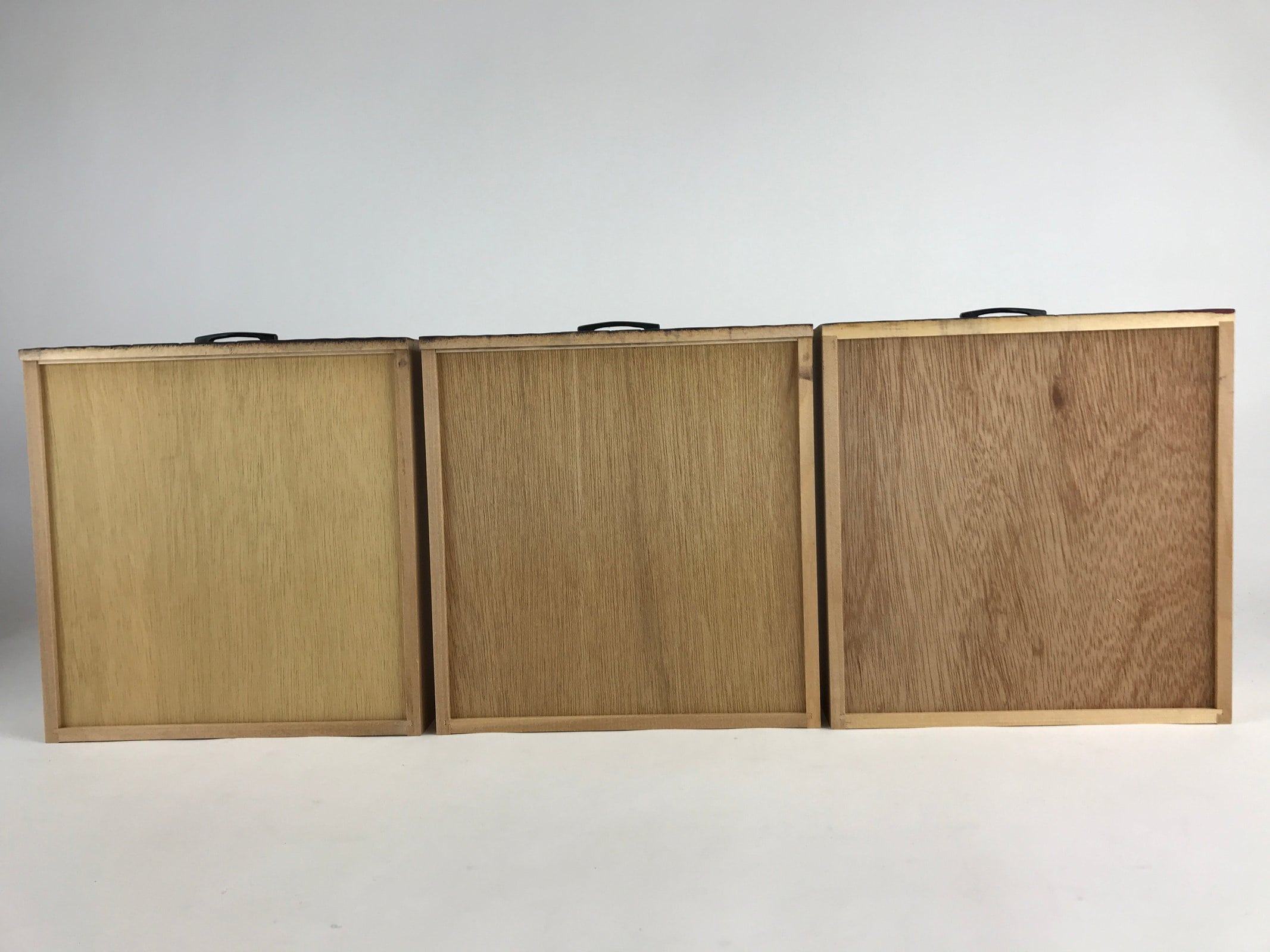 Japanese Lacquered Wooden Sewing Box Vtg Haribako Tansu Carved Bamboo T329