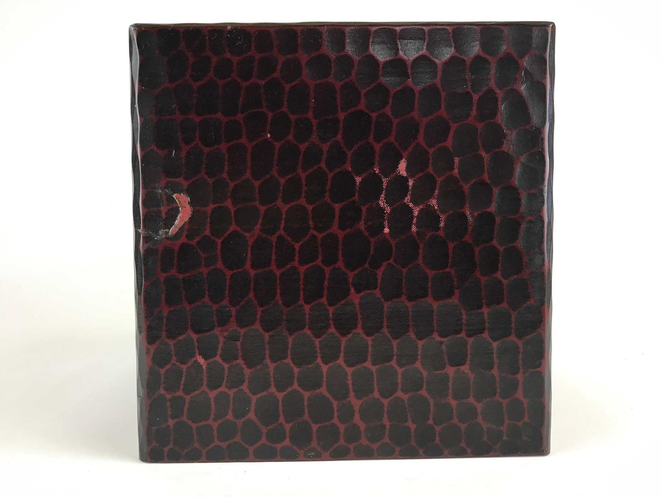 Japanese Lacquered Wooden Sewing Box Vtg Haribako Tansu Carved Bamboo T329