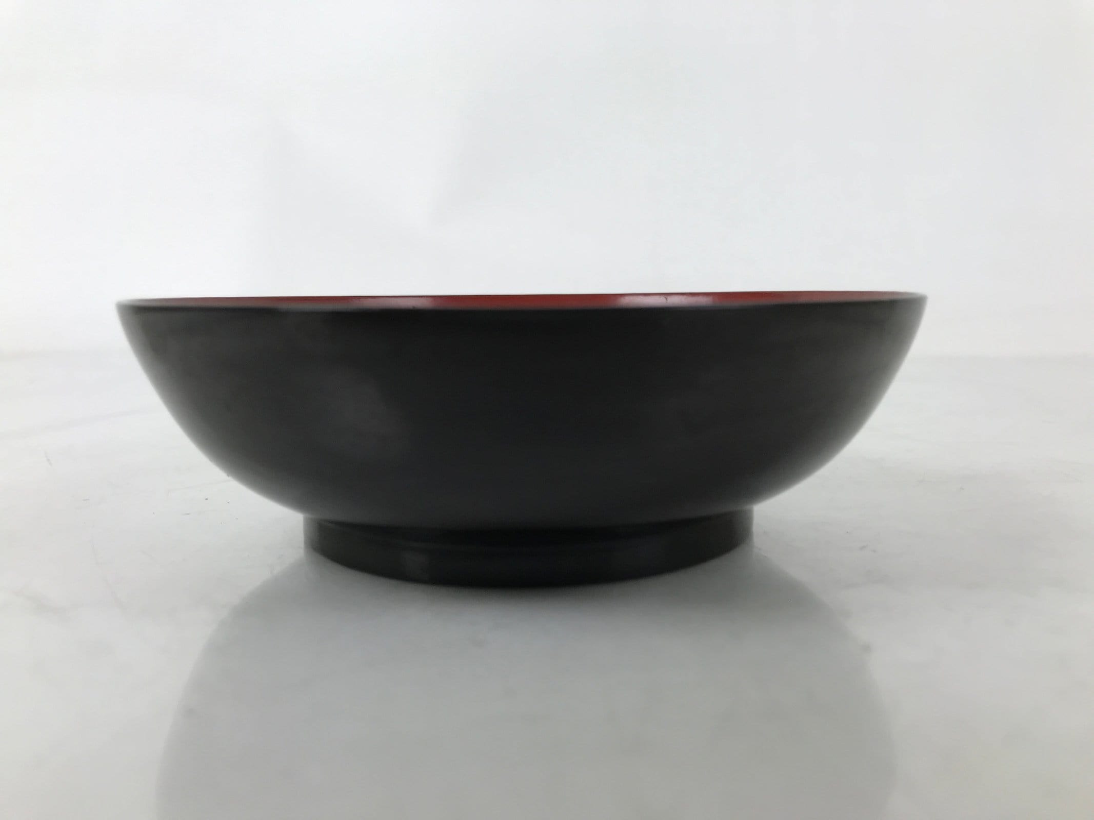 Japanese Lacquered Wooden Small Plate Mamezara Vtg Dish Round Black Red L401