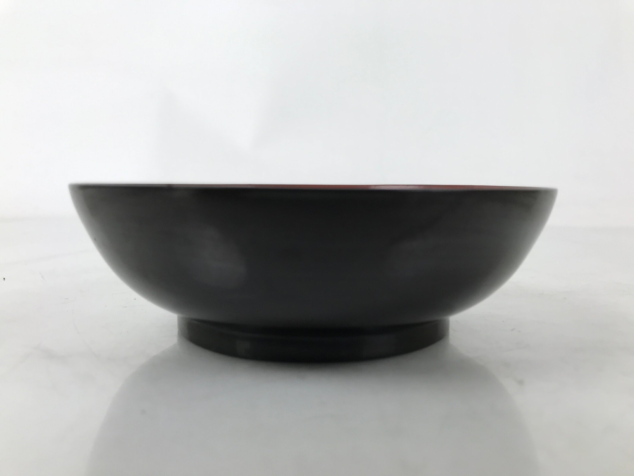 Japanese Lacquered Wooden Small Plate Mamezara Vtg Dish Round Black Red L401