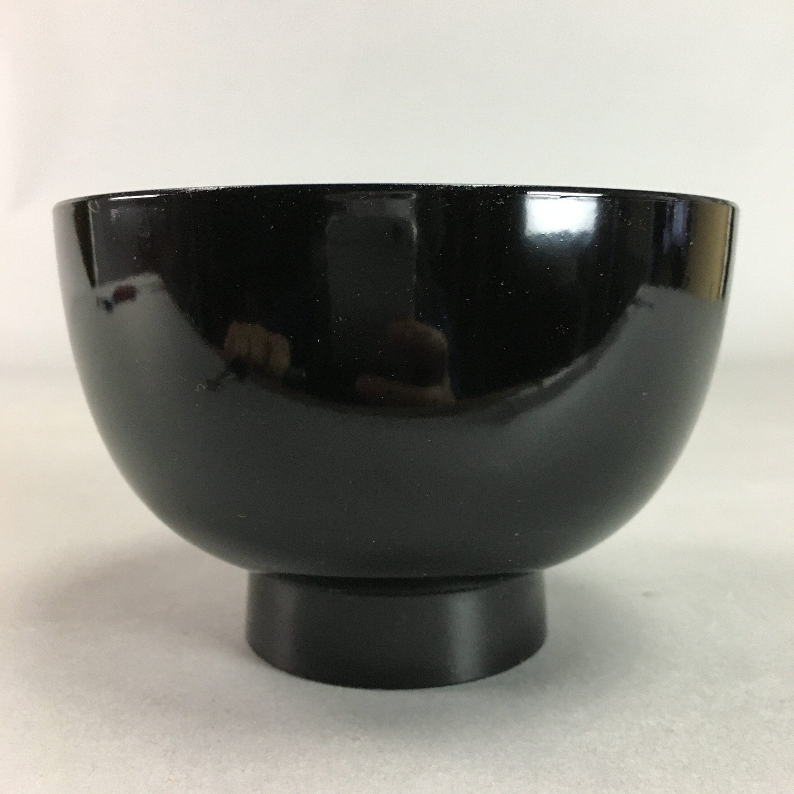 Japanese Lacquer ware Bowl Replica Vtg Black Gold Makie Owan Soup Rice UR296