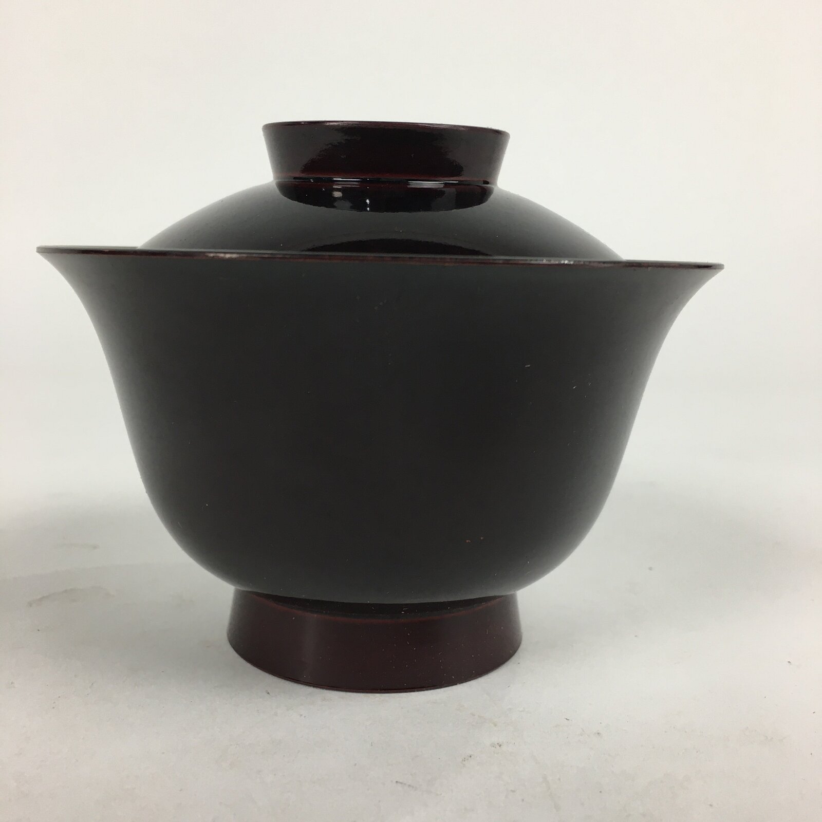 Japanese Lacquerware Lidded Bowl Vtg Echizen-Nuri Owan Soup Bowl UR629