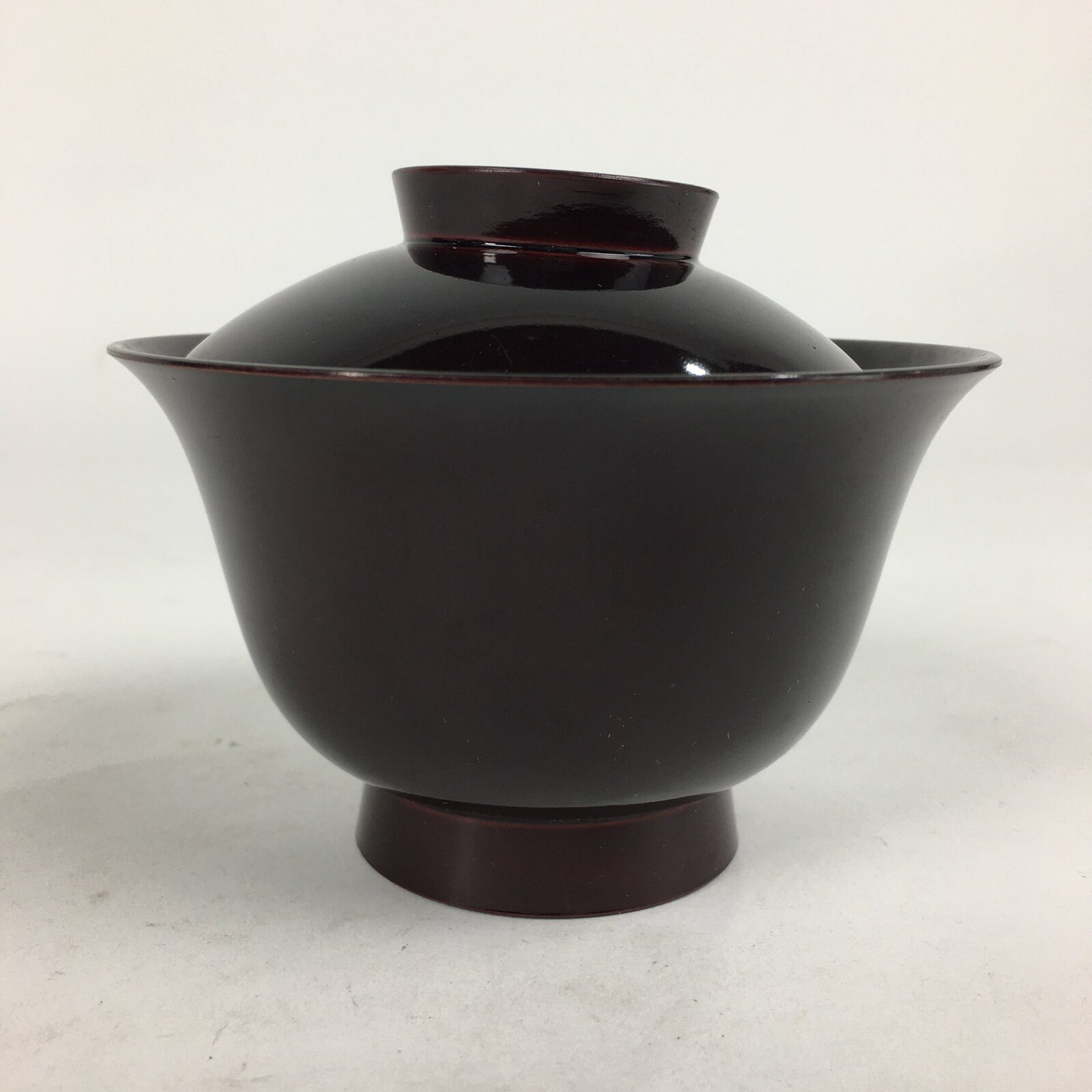 Japanese Lacquerware Lidded Bowl Vtg Echizen-Nuri Owan Soup Bowl UR629
