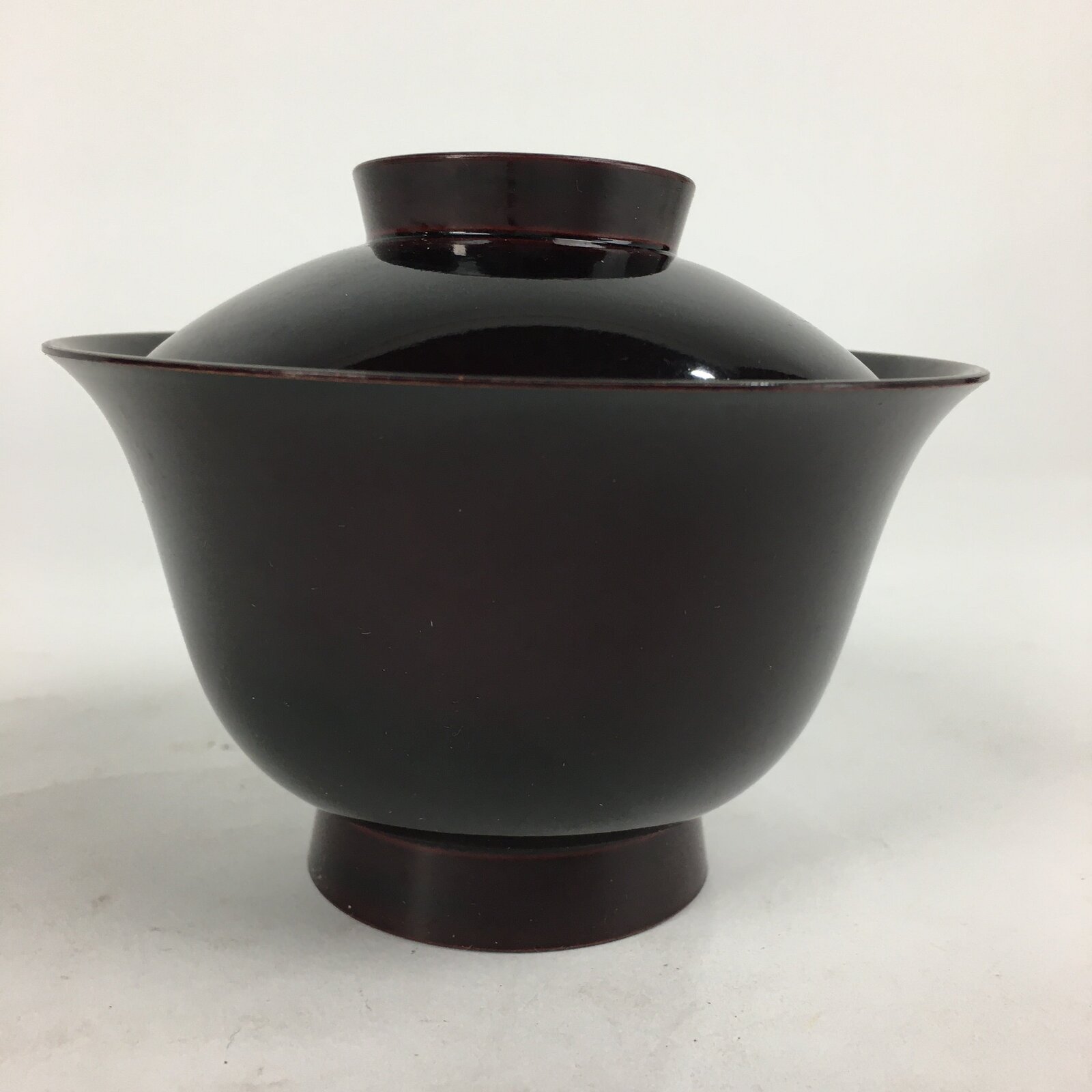 Japanese Lacquerware Lidded Bowl Vtg Echizen-Nuri Owan Soup Bowl UR629