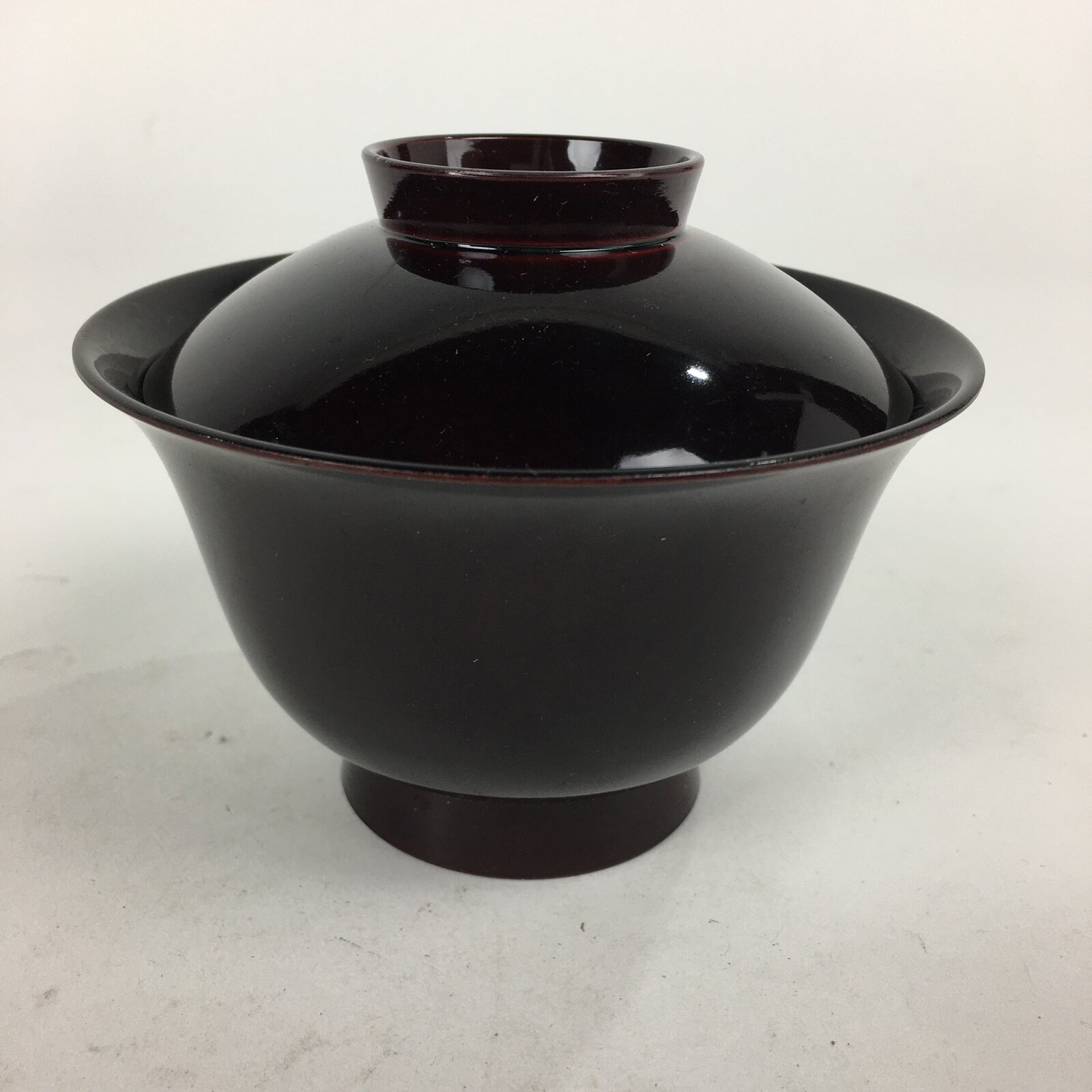 Japanese Lacquerware Lidded Bowl Vtg Echizen-Nuri Owan Soup Bowl UR631