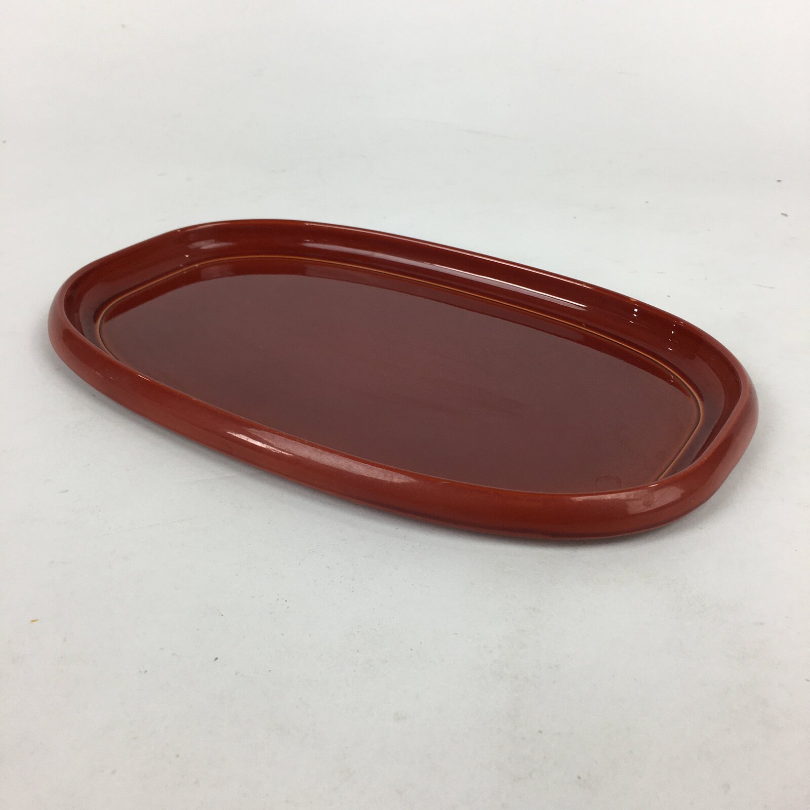 Japanese Lacquerware Tray Obon Vtg Shunkei-Nuri Nurimono Oval UR676