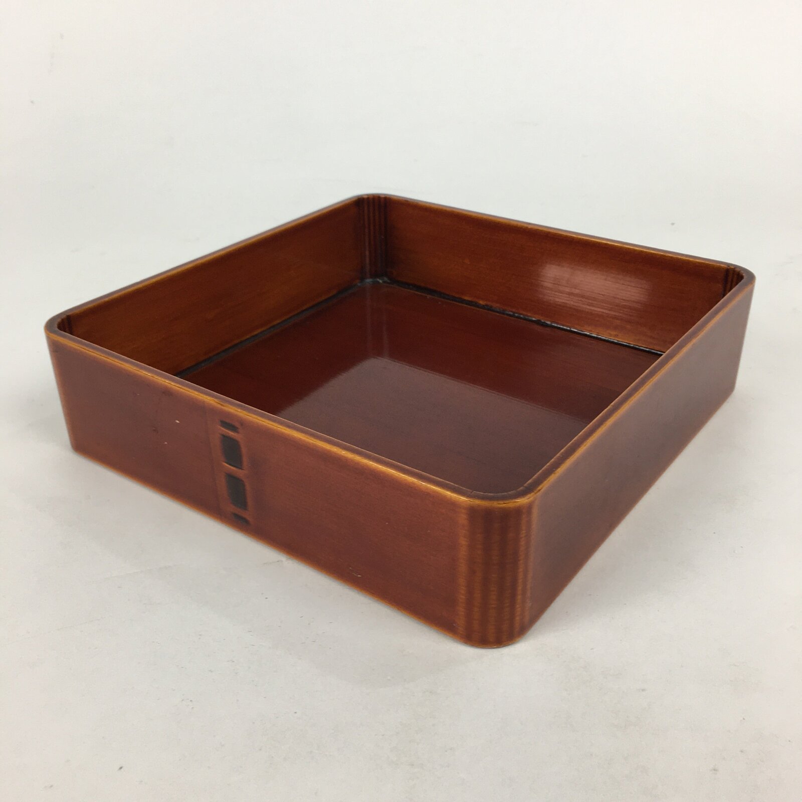 Japanese Lacquerware Tray Obon Vtg Shunkei-Nuri Nurimono Square UR673