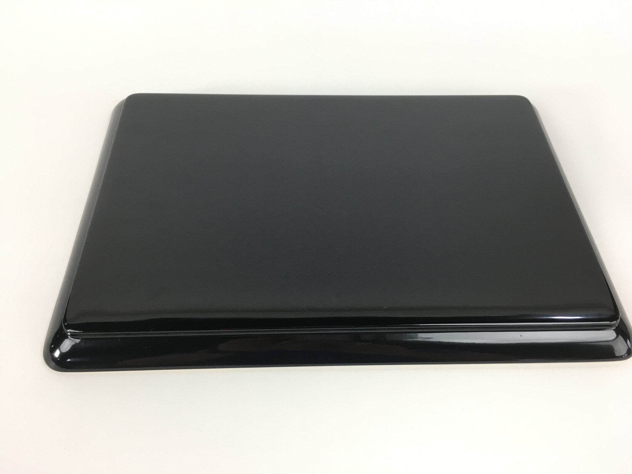 Japanese Lacquerware Tray Rectangle Vtg Large Obon Black Gold Iris UR483