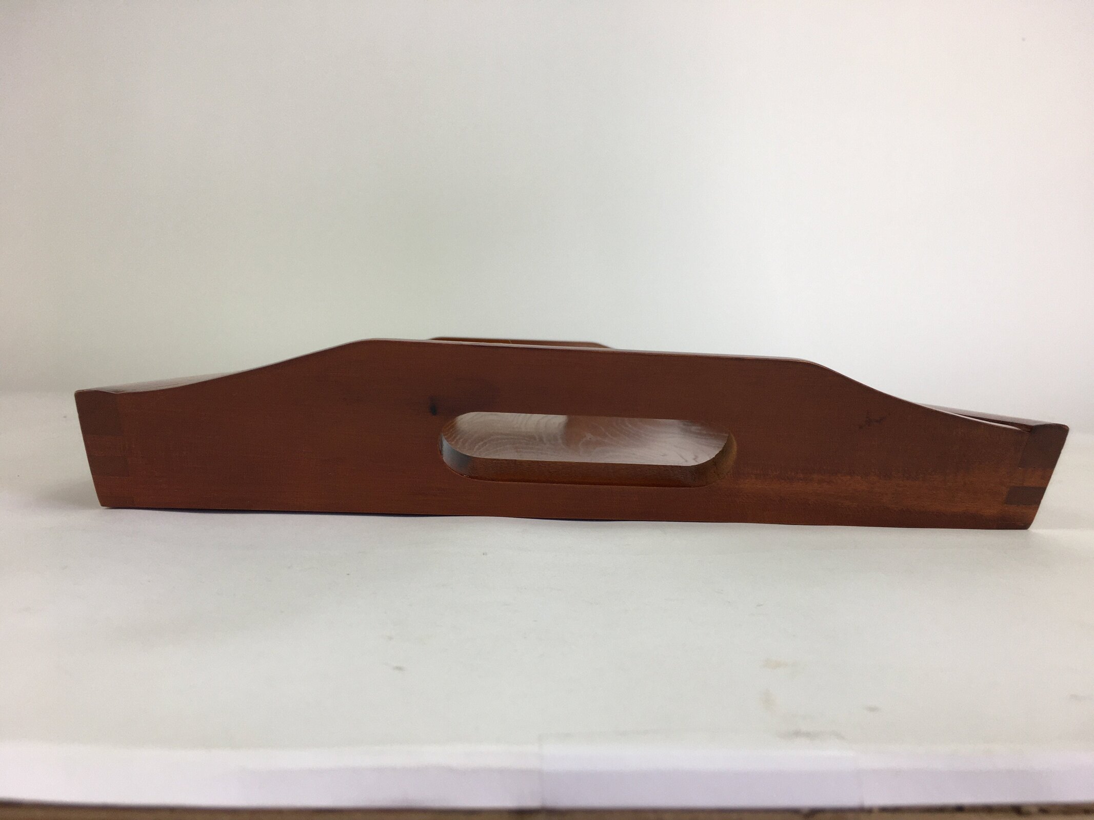 Japanese Lacquerware Tray Rectangle Vtg Large Obon Brown Shunkeinuri UR485