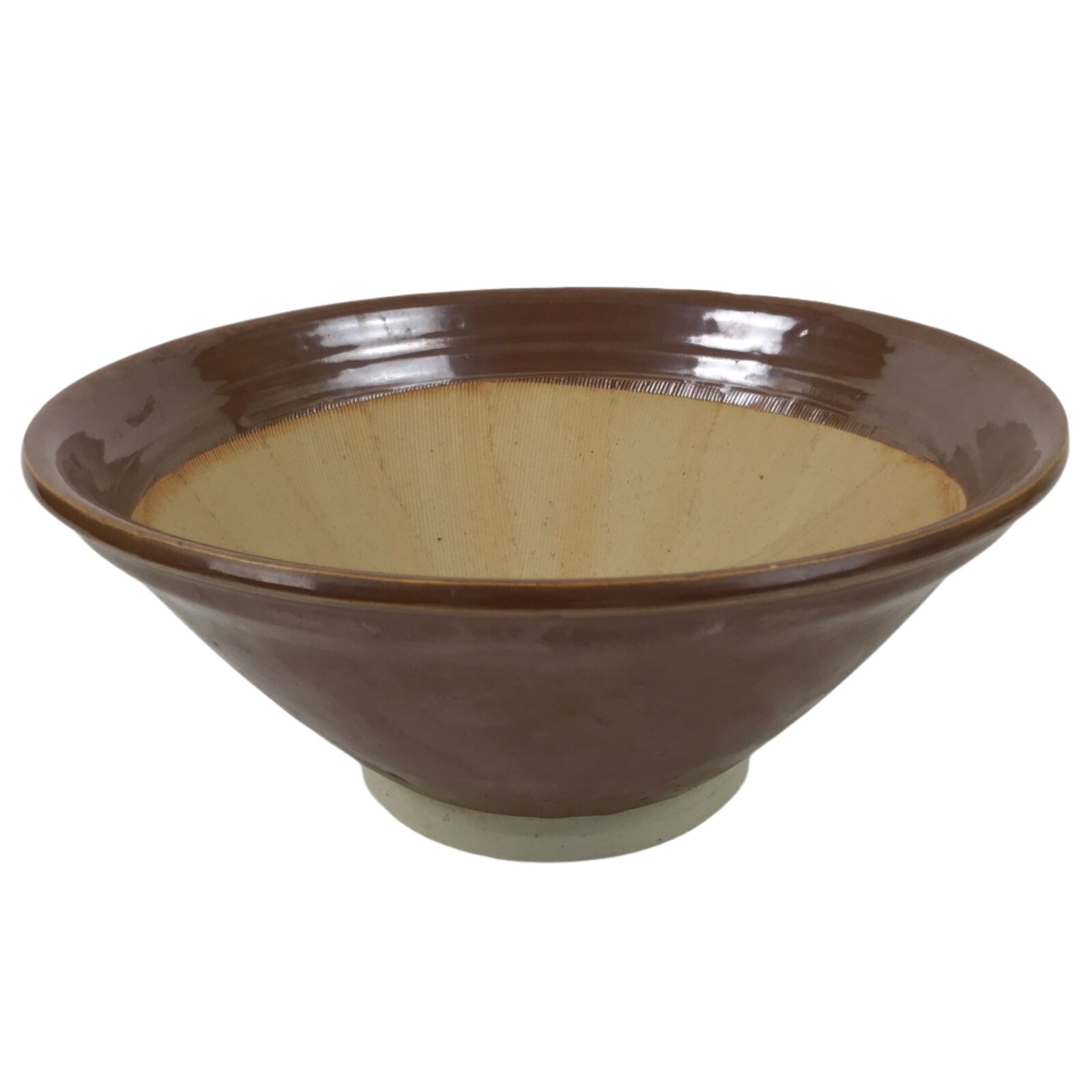Japanese Large Ceramic Suribachi Mortar Bowl Pottery Yakimono Sesame Spices Y230