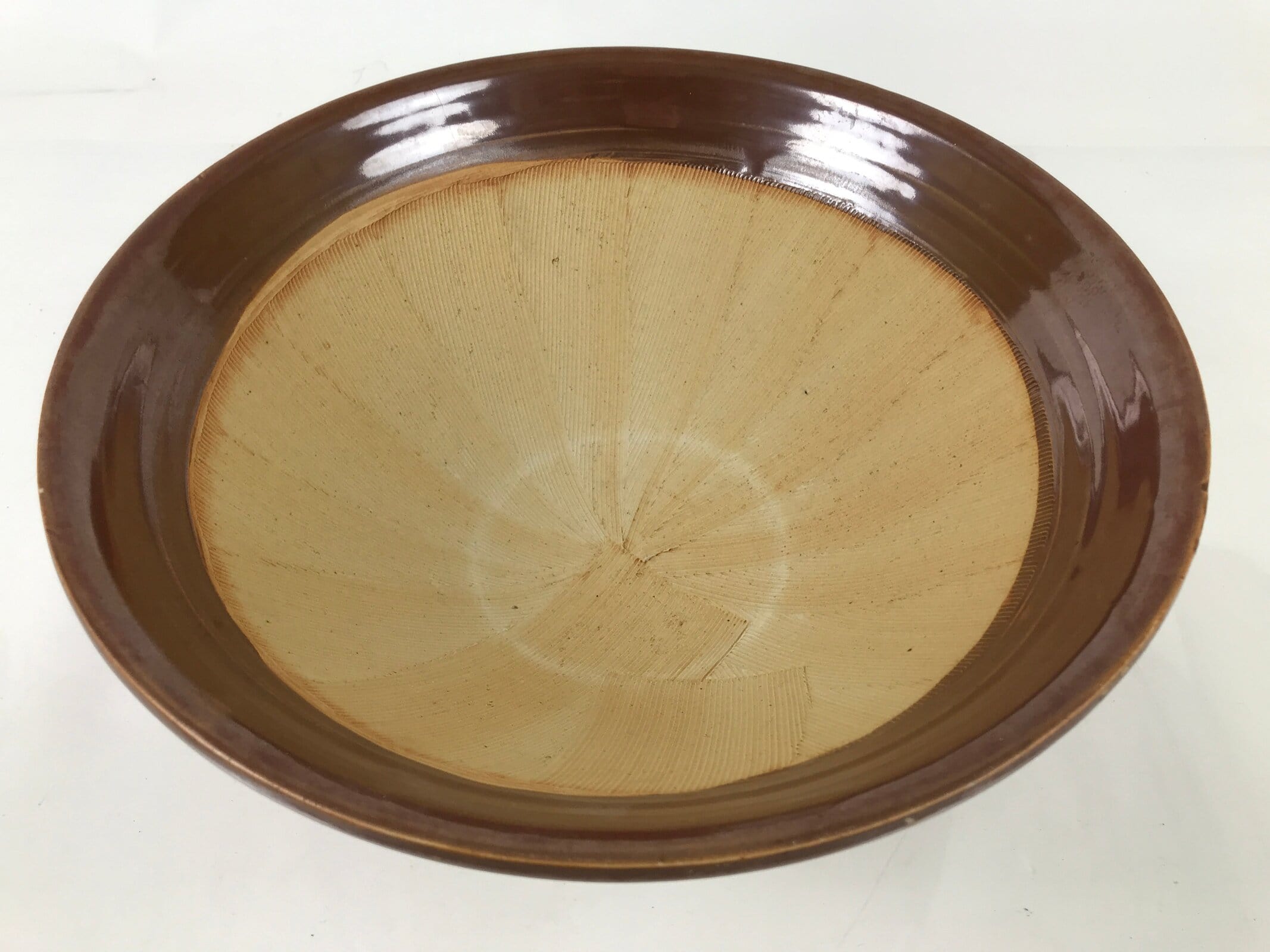 Japanese Large Ceramic Suribachi Mortar Bowl Pottery Yakimono Sesame Spices Y230