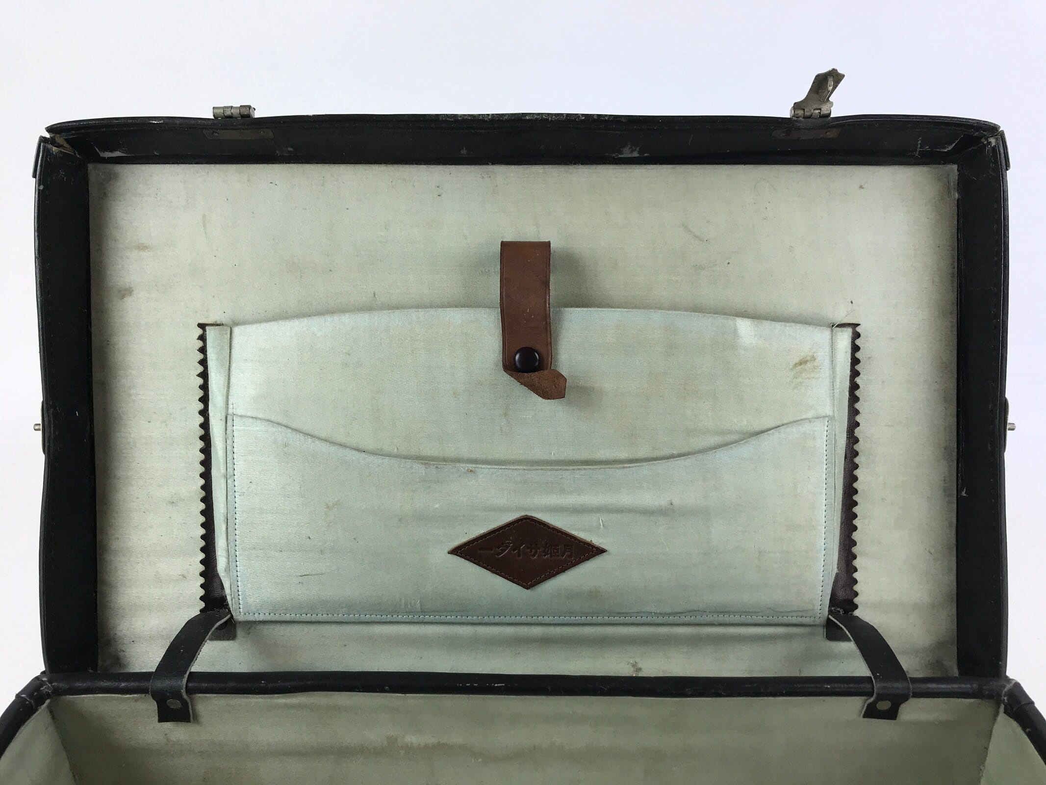 Japanese Leather Salesman Sample Case Tsukihime Cider Vtg Suitcase Black JK586