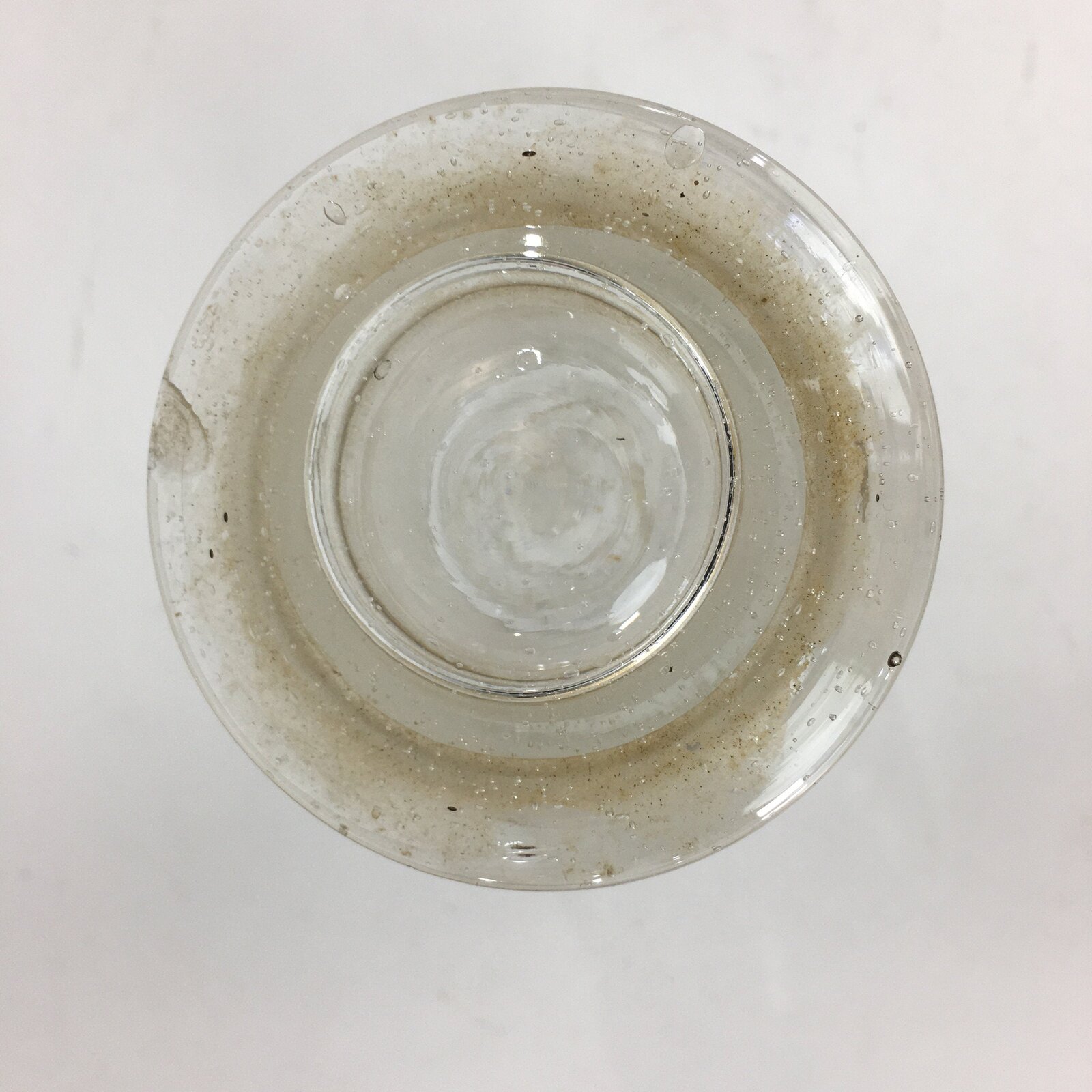 Japanese Lidded Glass Medicine Bottle Vtg Clear Color Glass 14.5 cm Vase MB18