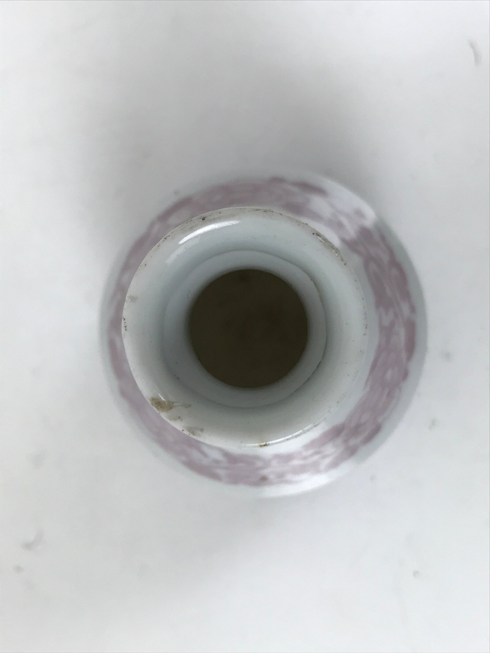 Japanese Lidded Porcelain Sake Bottle Tokkuri Vtg Sometsuke Pink Peony TS832