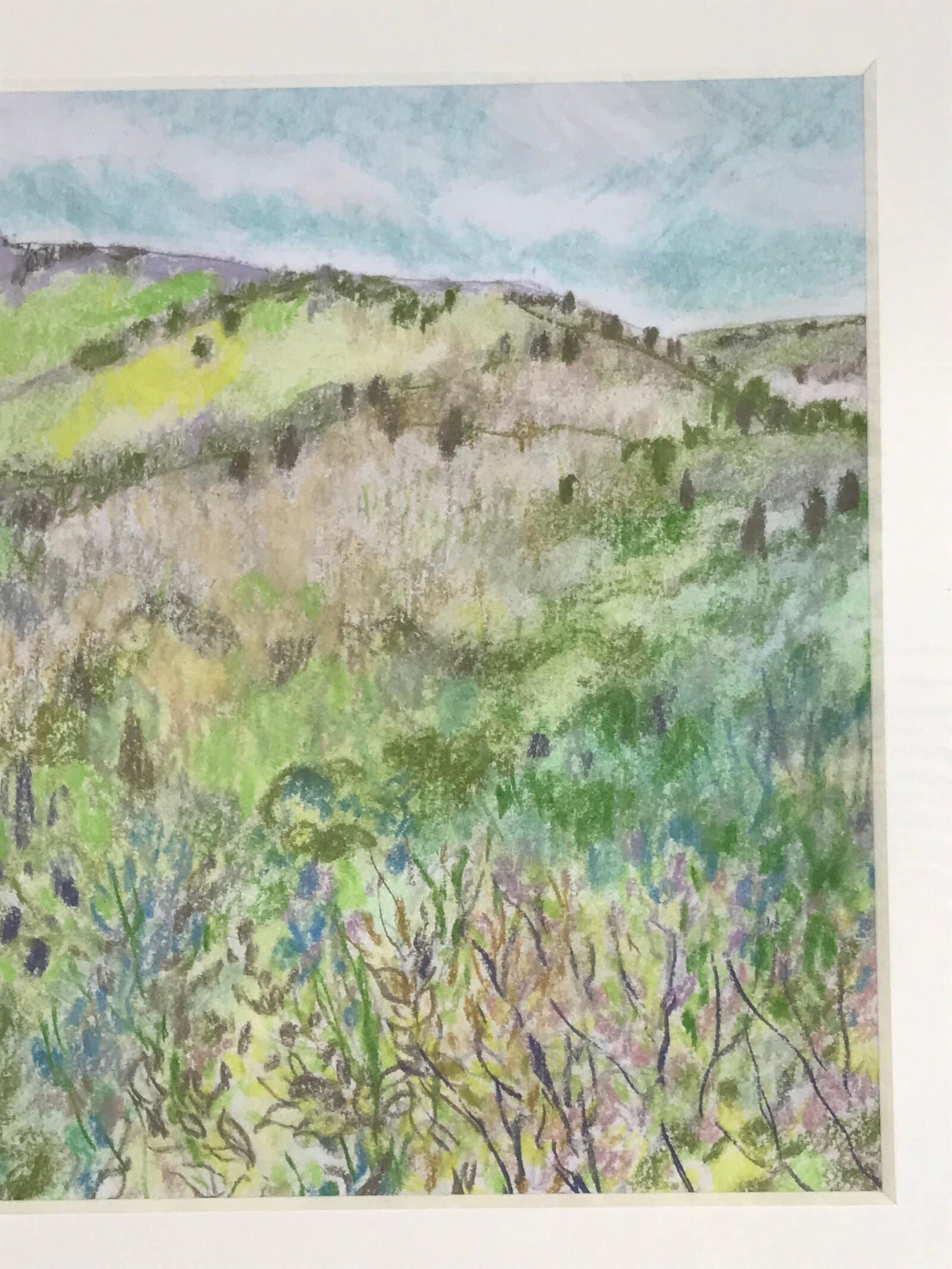 Japanese Lush Nature Landscape Pastel Drawing Art Signed Yoshihiro Hagino FL321