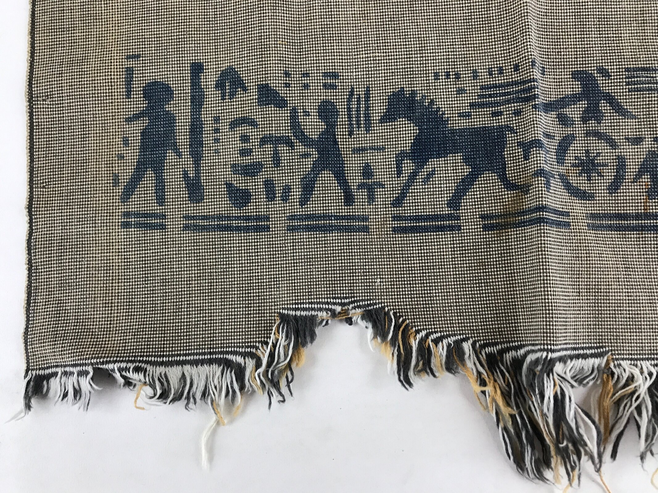 Japanese Maekake Apron Vtg Cotton Traditional Workwear Canvas Company Logo MK3