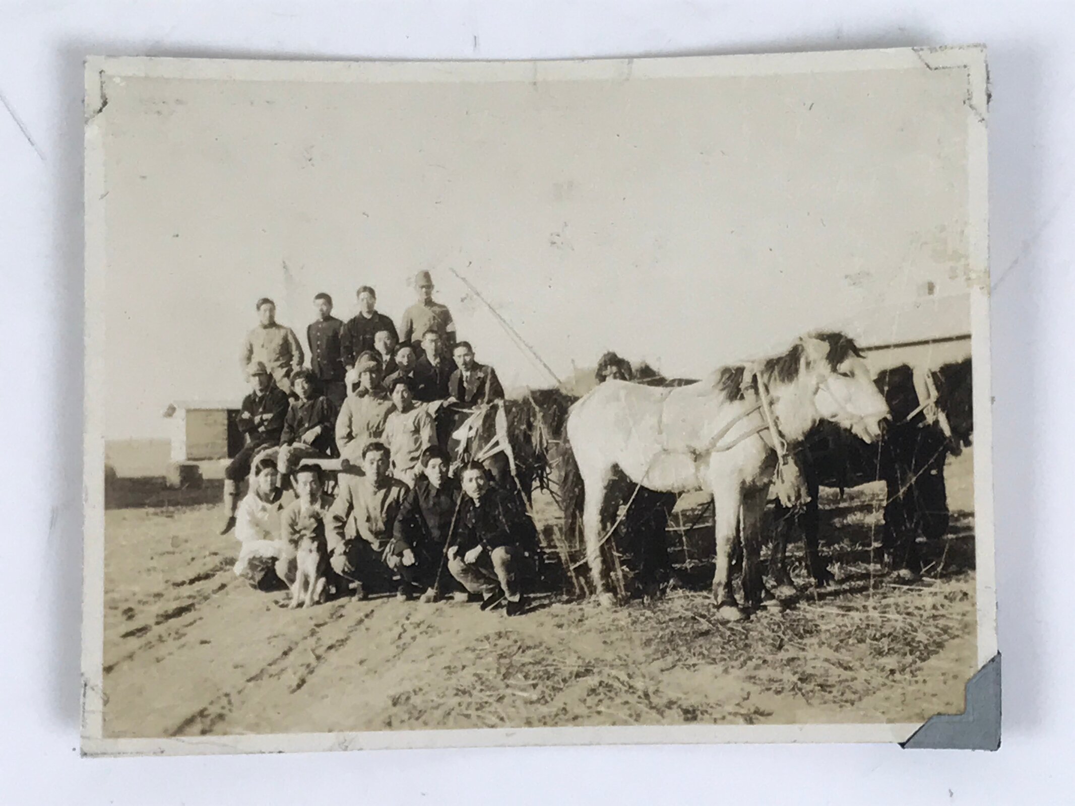 Japanese Manchuria China Farming Group Photograph Vtg Colony Sepia Tone PH224