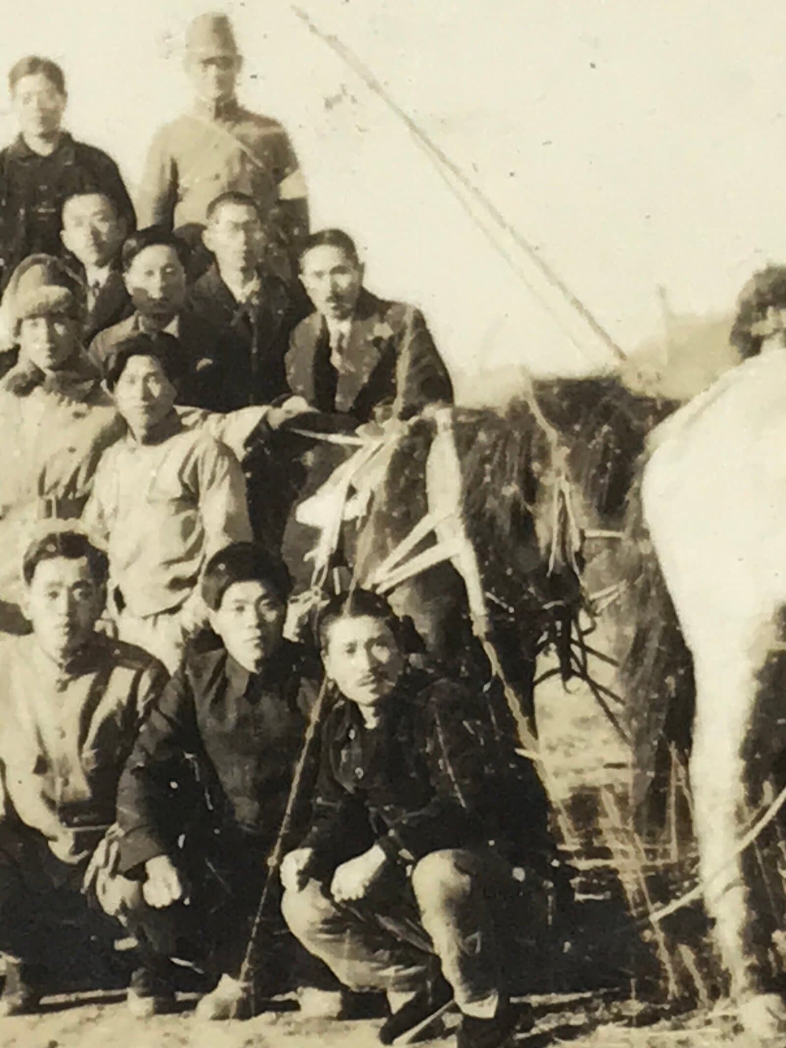 Japanese Manchuria China Farming Group Photograph Vtg Colony Sepia Tone PH224