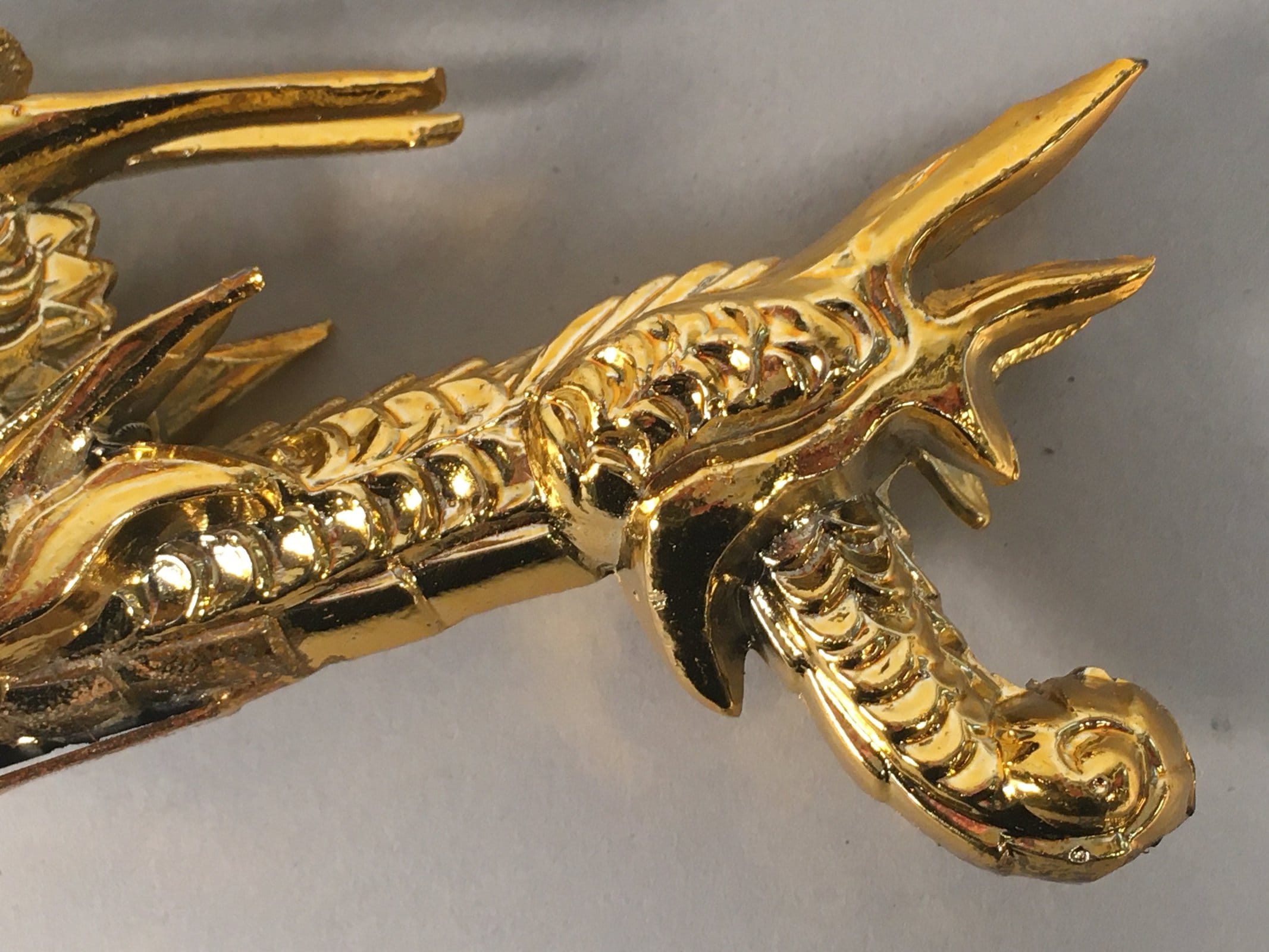 Japanese Metal Dragon Ornament Vtg Gold Figurine Display JK118