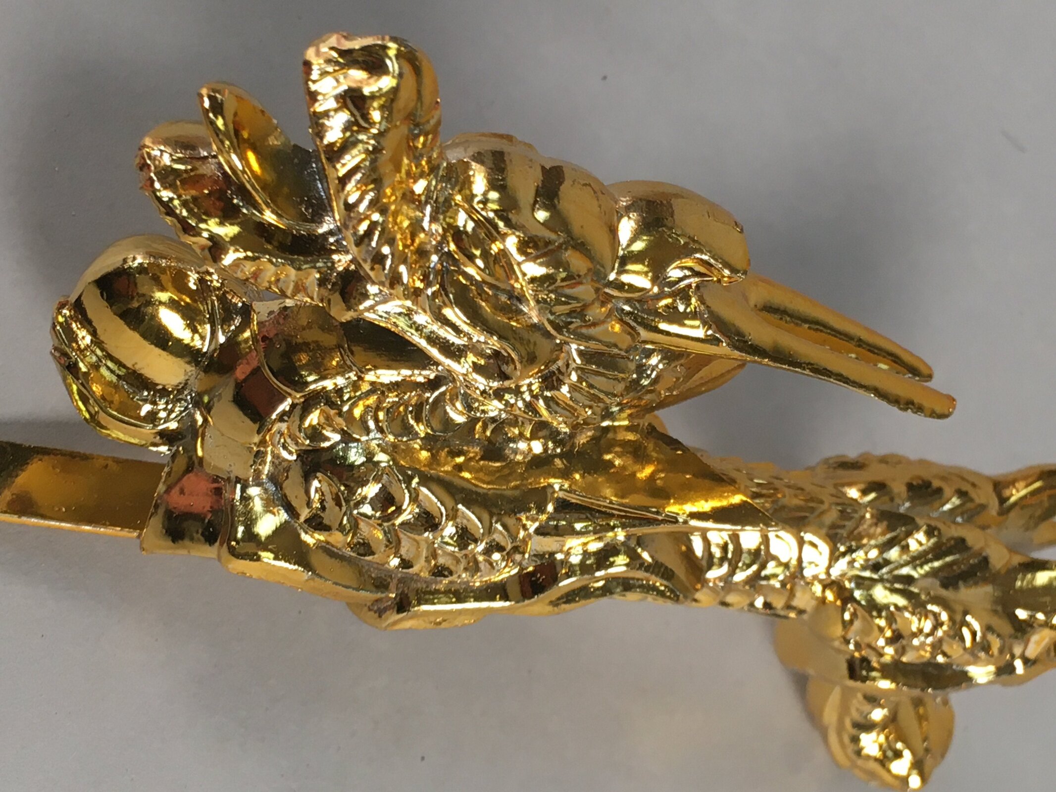 Japanese Metal Dragon Ornament Vtg Gold Figurine Display JK118