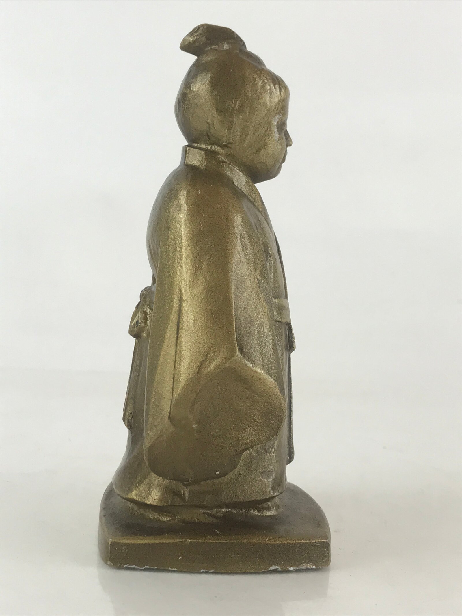 Japanese Metal Figurine Bronze Gold Child Mugadoji Vtg Engraving Statue BD859