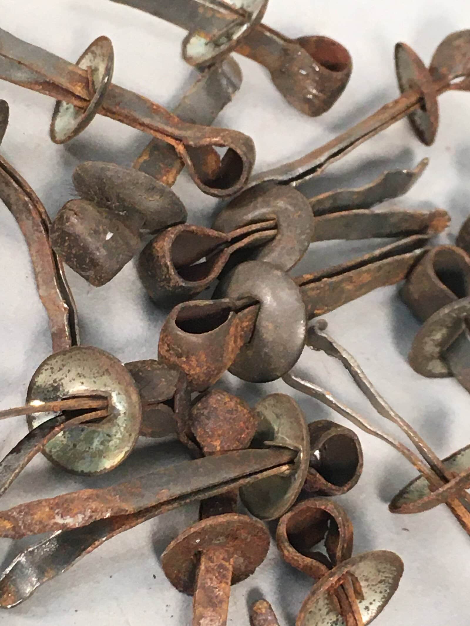 Japanese Metal Parts Chest Tansu Vtg Iron Clasp Handle 24pc Set JK155