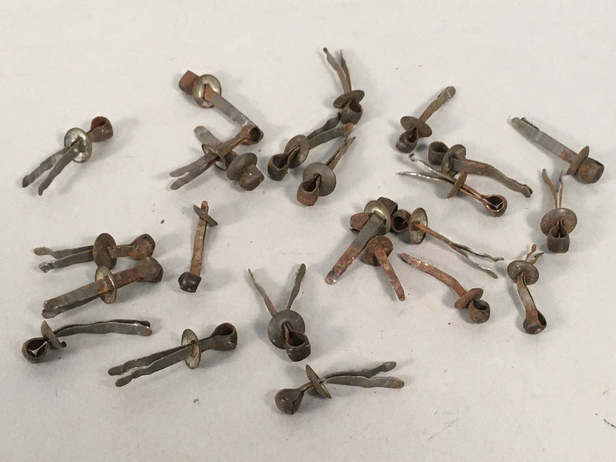 Japanese Metal Parts Chest Tansu Vtg Iron Clasp Handle 24pc Set JK155