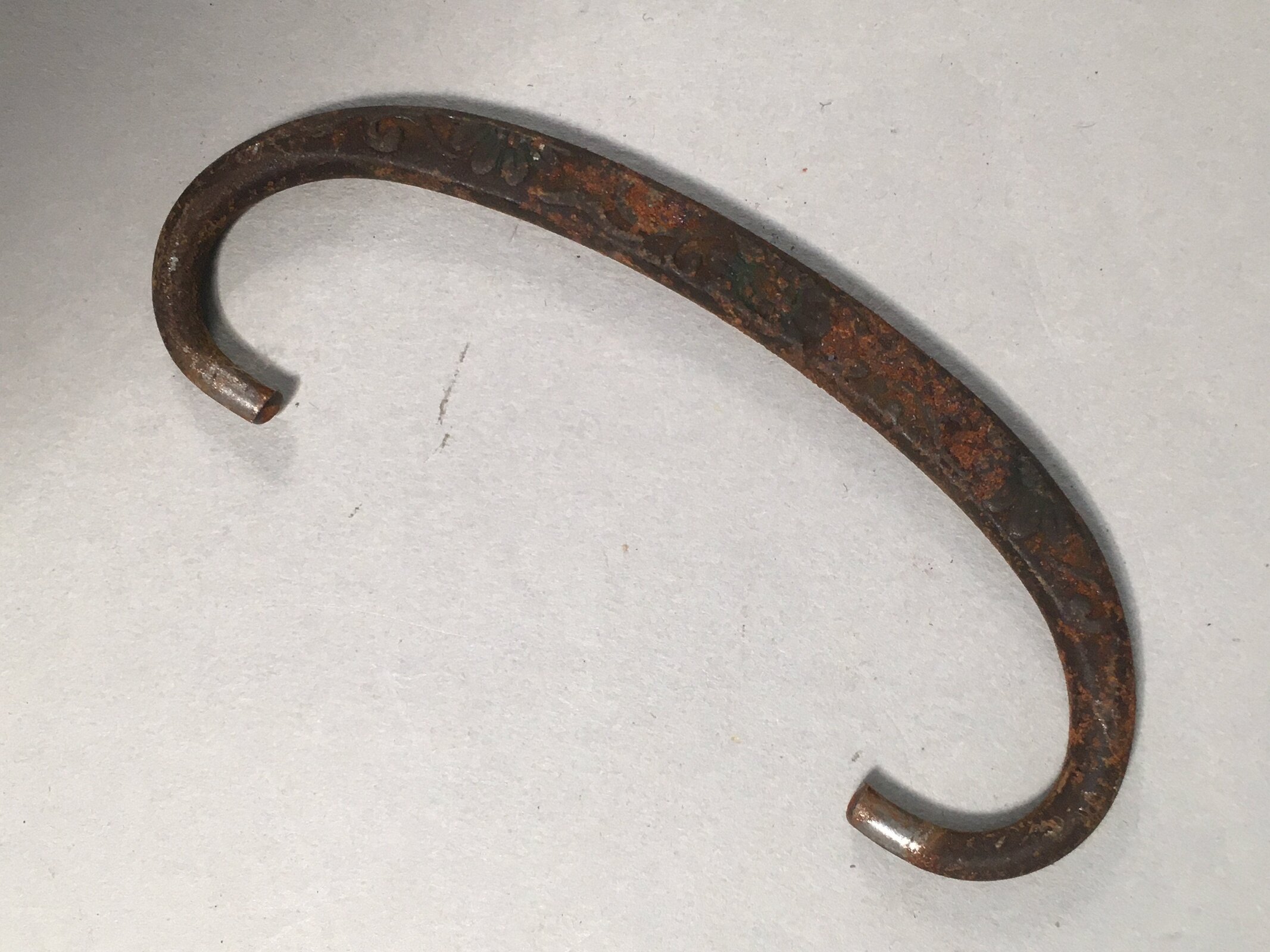 Japanese Metal Parts Chest Tansu Vtg Iron Handle 5pc Set Floral Relief JK151