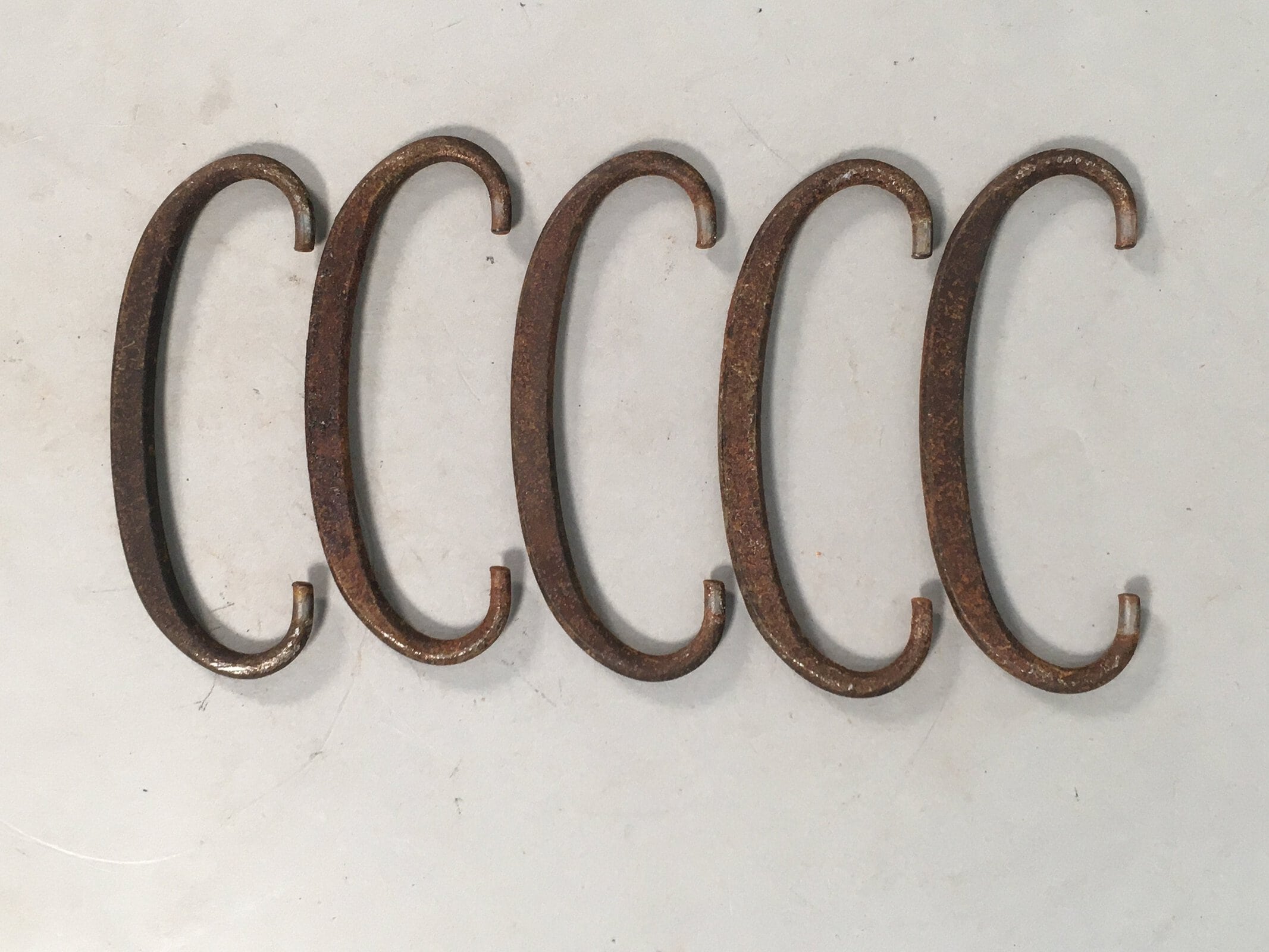 Japanese Metal Parts Chest Tansu Vtg Iron Handle 5pc Set Floral Relief JK151