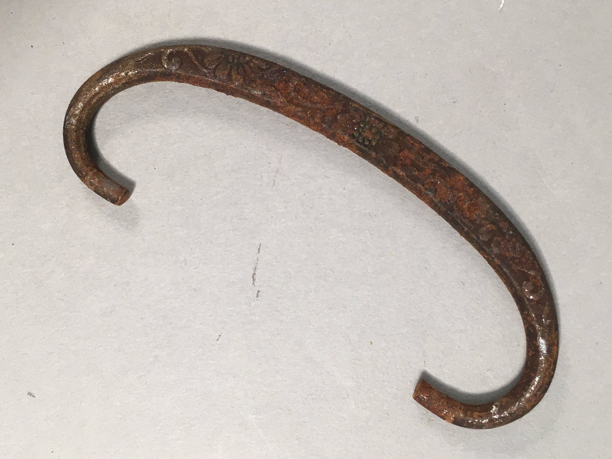 Japanese Metal Parts Chest Tansu Vtg Iron Handle 5pc Set Floral Relief JK151