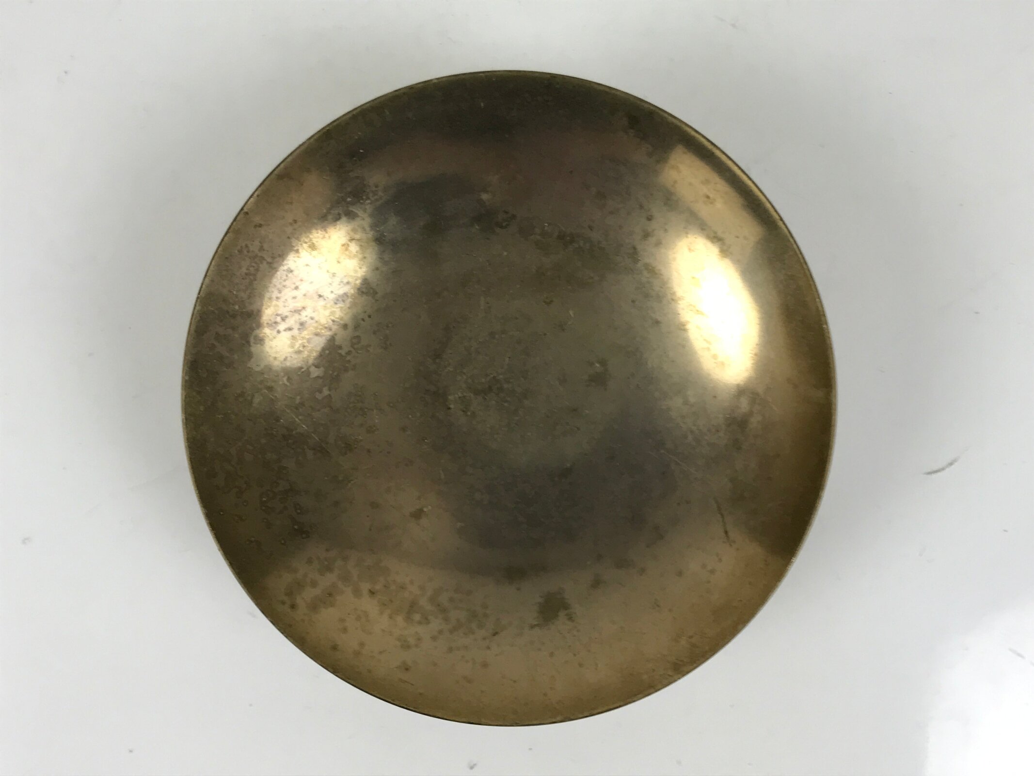 Japanese Metal Sake Cup Sakazuki Gold Minister Agriculture Showa Shallow G298