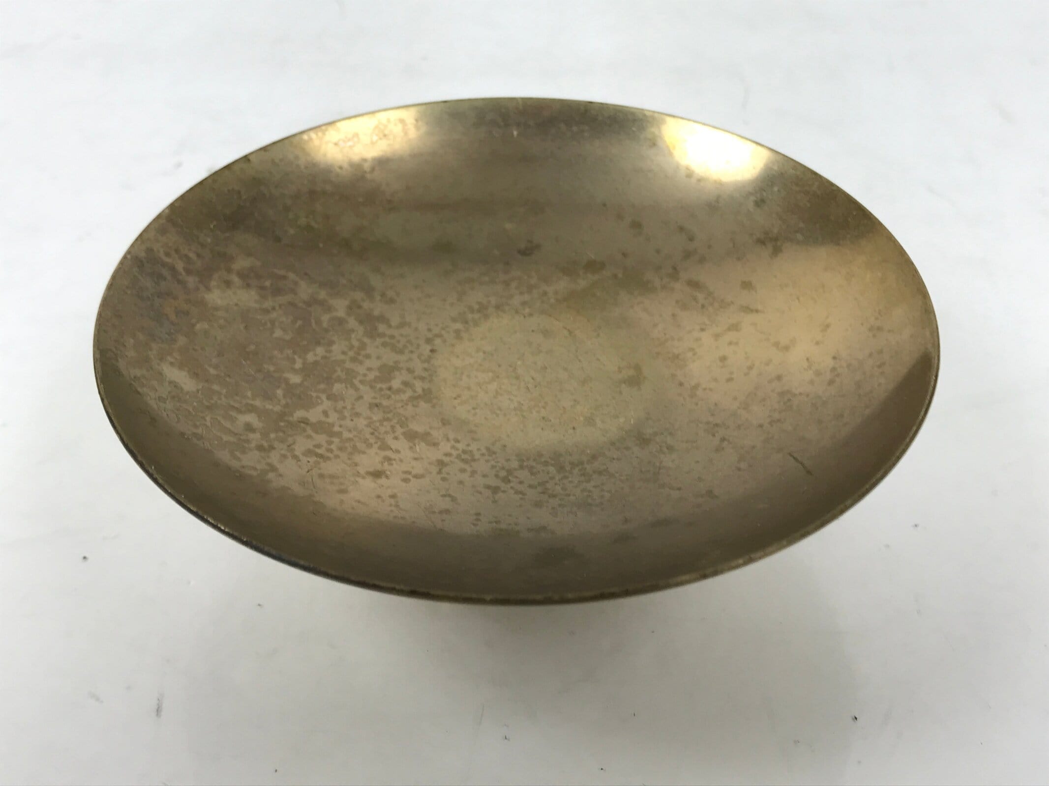 Japanese Metal Sake Cup Sakazuki Gold Minister Agriculture Showa Shallow G298