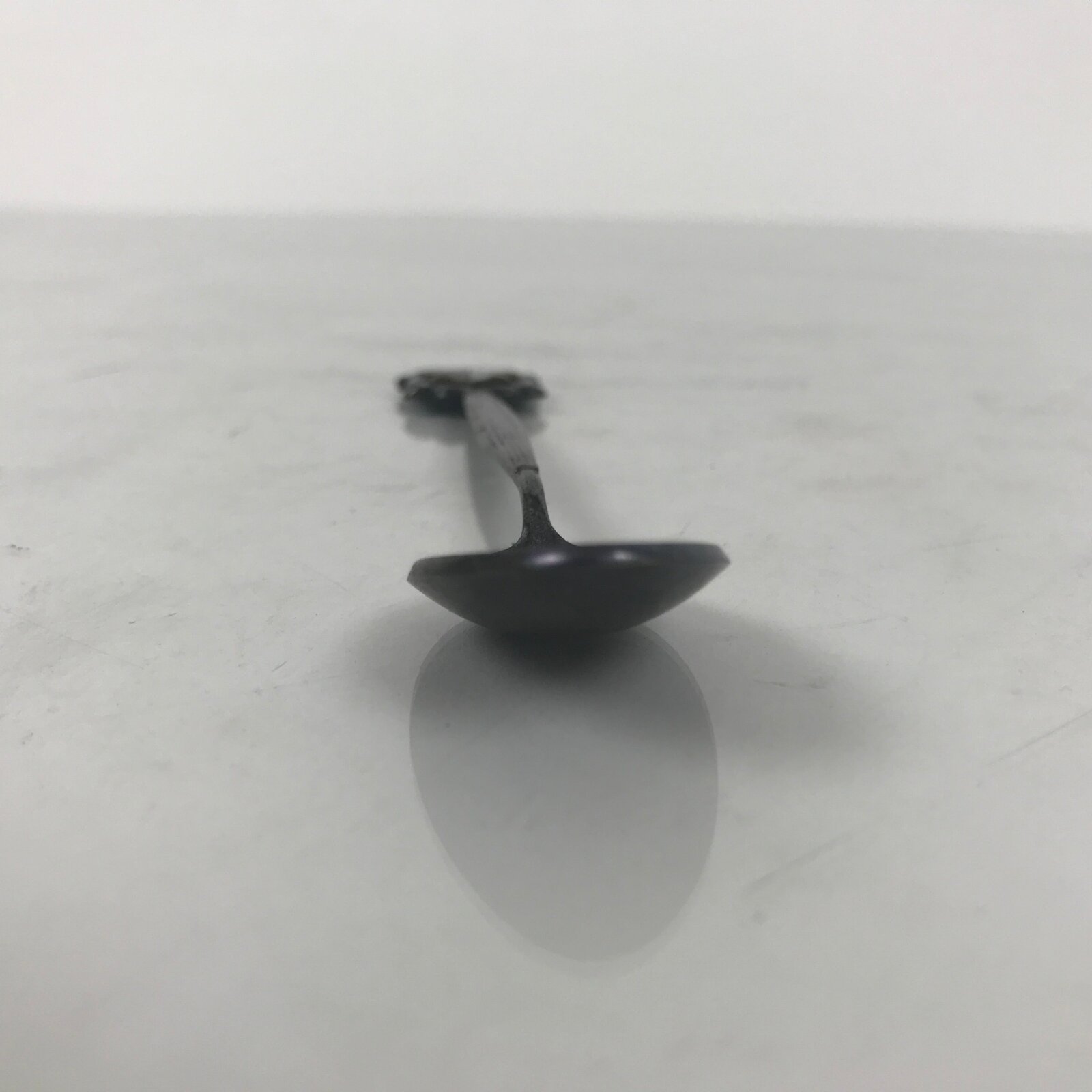 Japanese Metal Spoon Vtg Teaspoon Small Coffee Silver Emblem Blue Enamel JK928