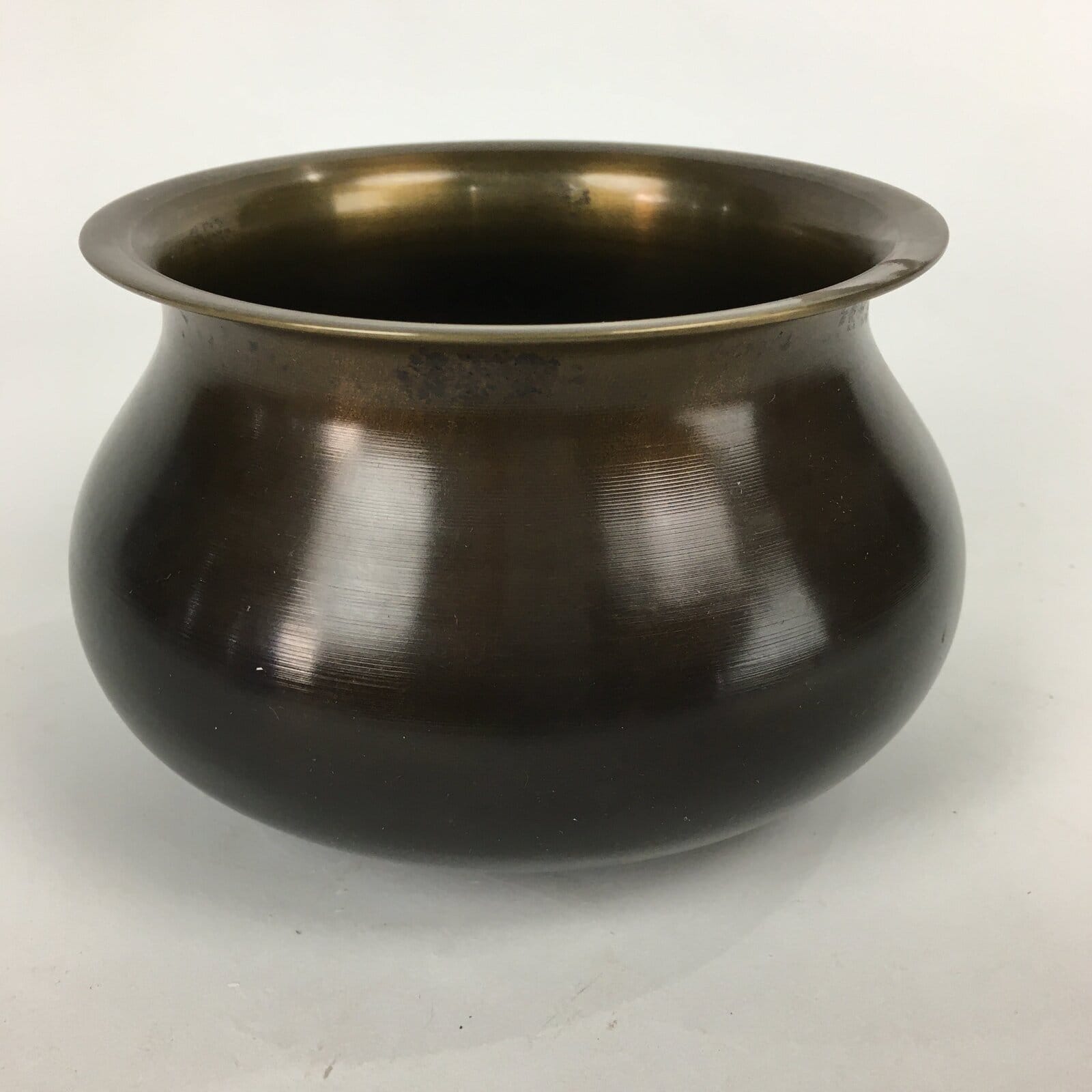 Japanese Metal Wastewater Receptacle Tea Ceremony Basin Bowl Vtg Kensui TG160