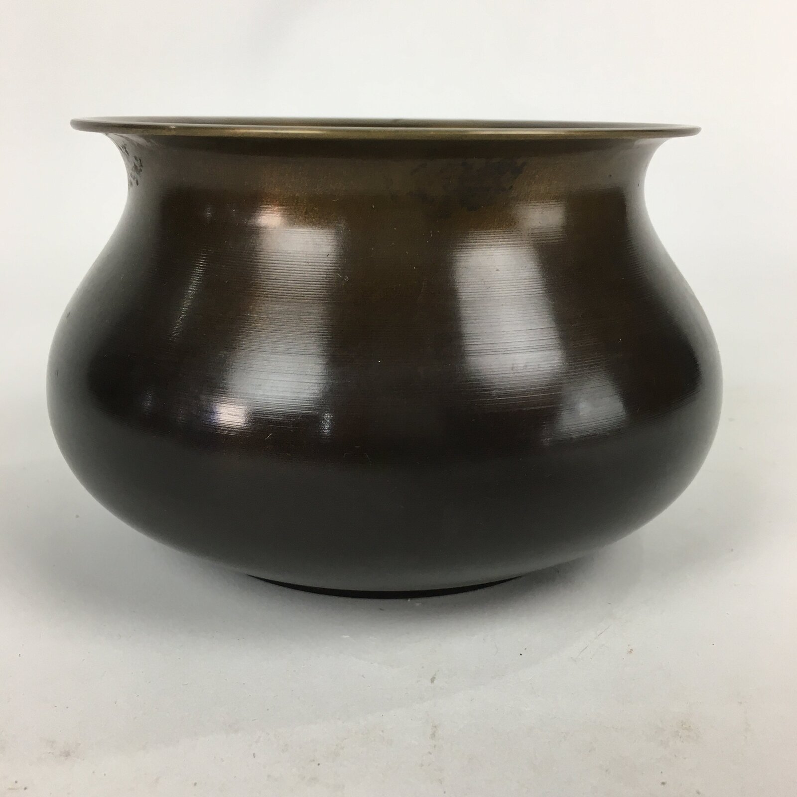 Japanese Metal Wastewater Receptacle Tea Ceremony Basin Bowl Vtg Kensui TG160