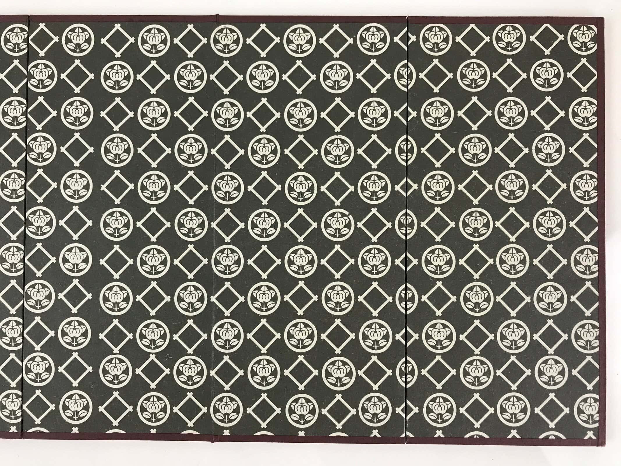 Japanese Miniature Furniture Hikone Byobu Vtg Gold Folding Screen Panel PX633