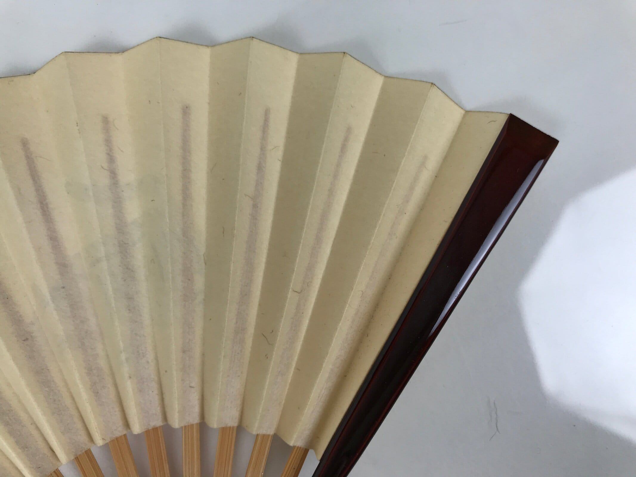 Japanese Miniature Paper Folding Fan Sensu Bamboo Frame Yellow Tiger Toy 4D965