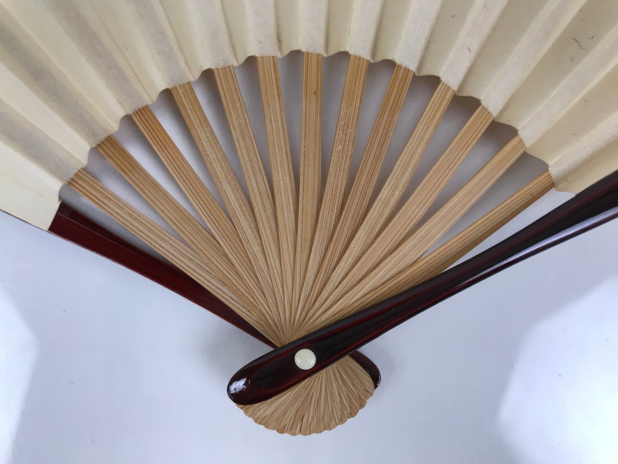 Japanese Miniature Paper Folding Fan Sensu Bamboo Frame Yellow Tiger Toy 4D965