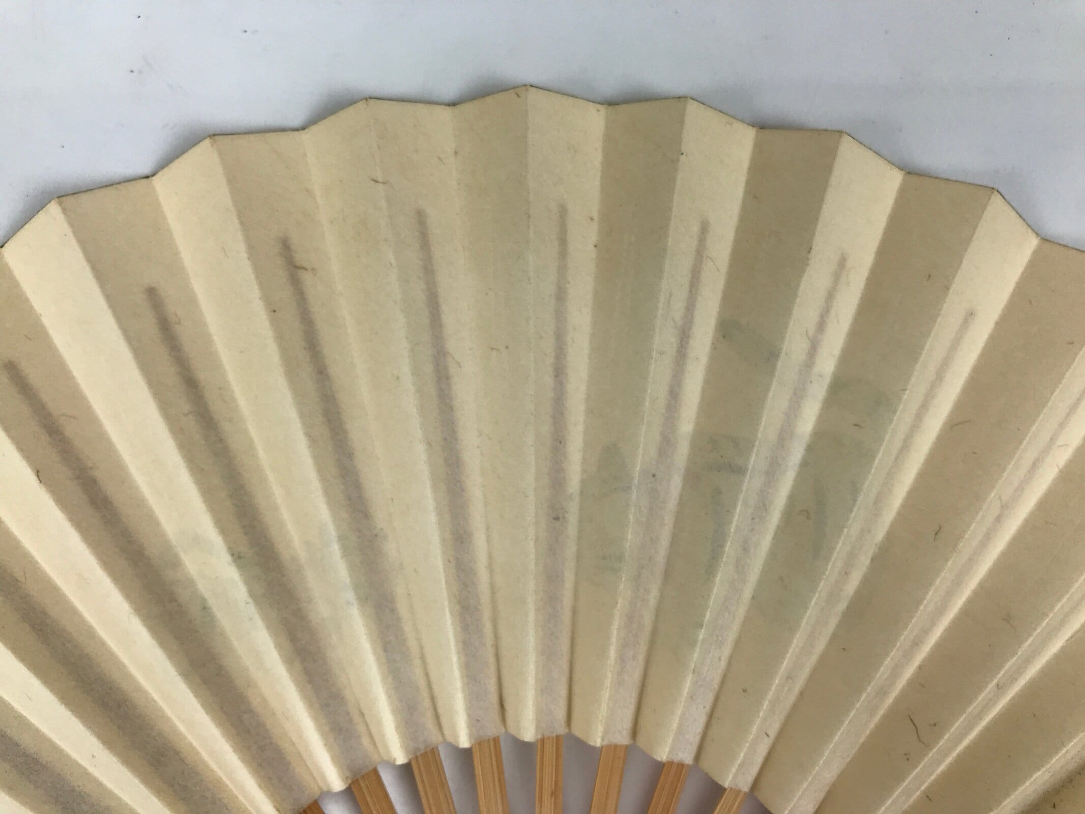 Japanese Miniature Paper Folding Fan Sensu Bamboo Frame Yellow Tiger Toy 4D965