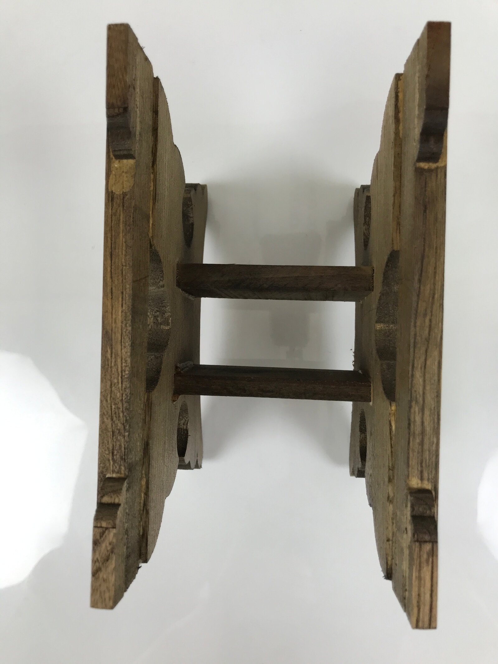 Japanese Miniature Taiko Drum Display Vtg Boys Day Stand Brown Gold Purple ID645